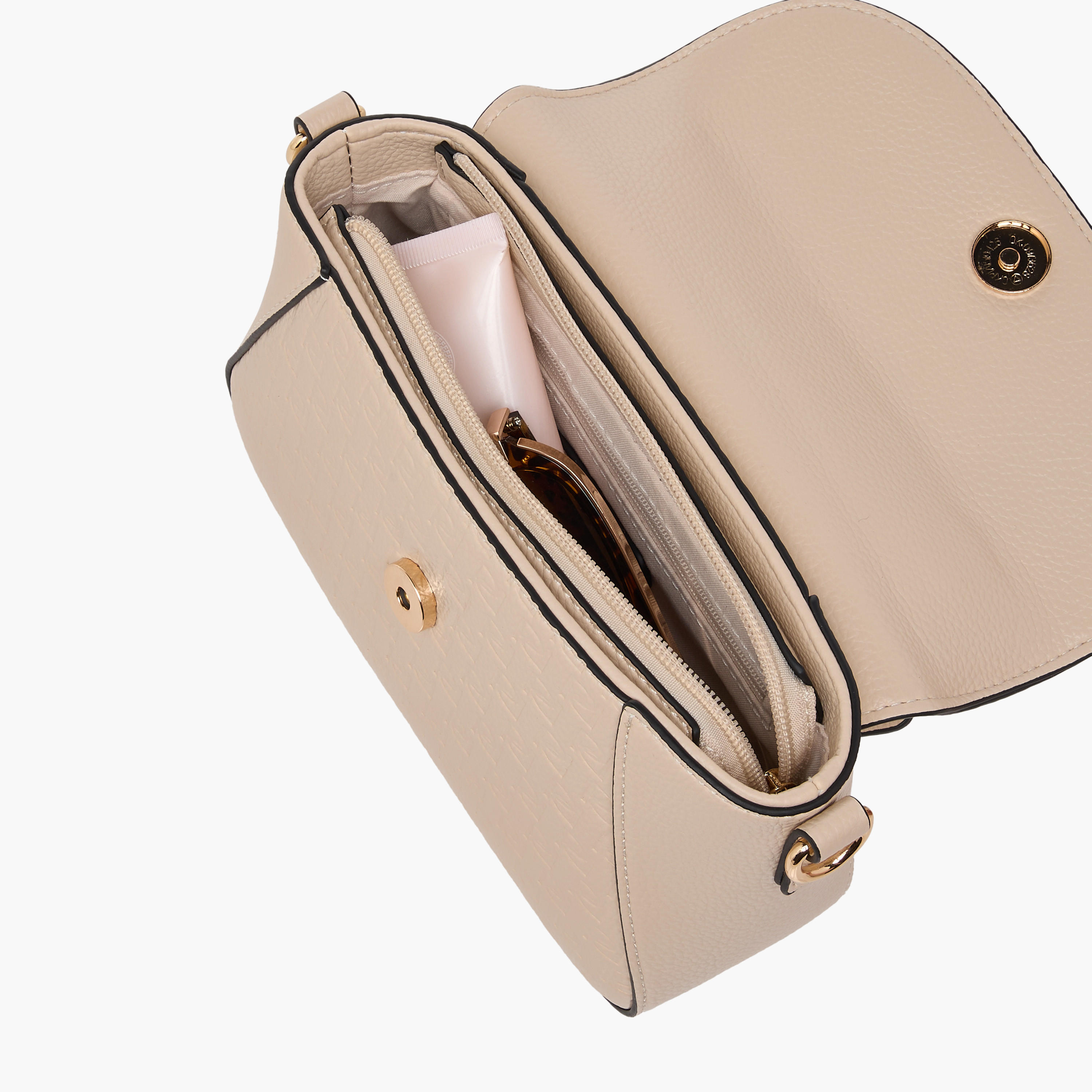 Paprika Monogram Embossed Satchel Bag with Button Closure-women-bagsandwallets-handbags-image-9