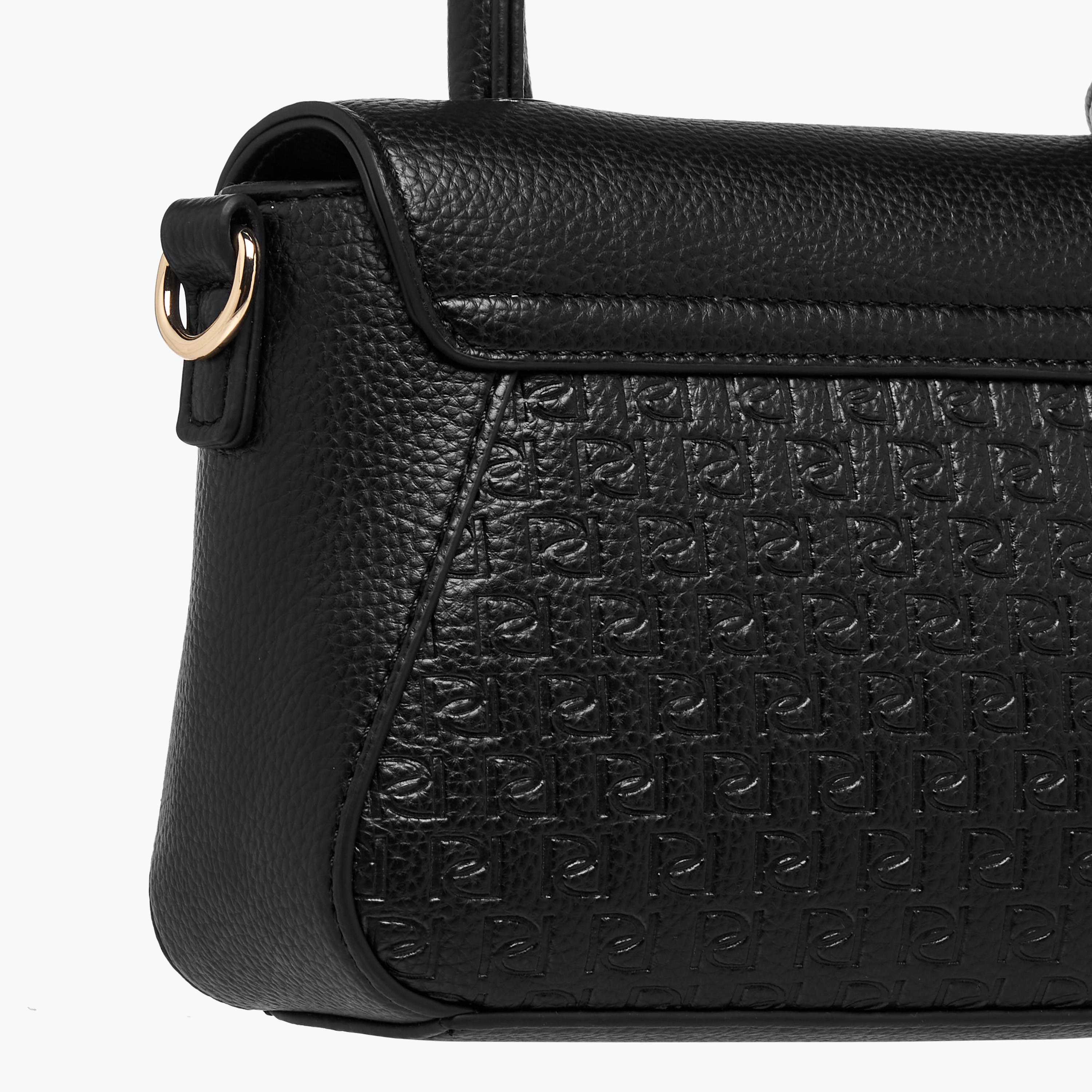 Paprika Monogram Embossed Satchel Bag with Button Closure-women-bagsandwallets-handbags-image-6