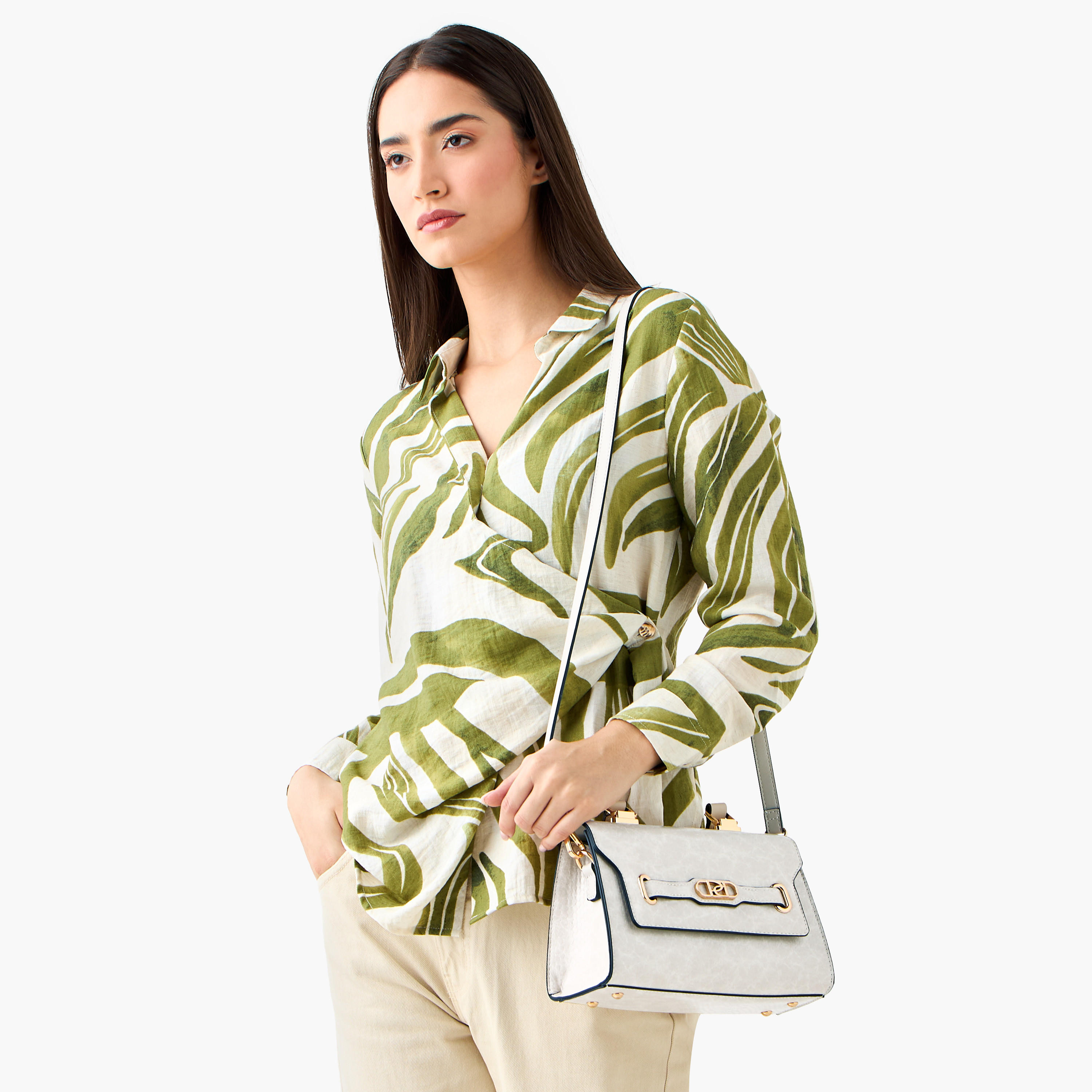 Paprika Textured Crossbody Bag with Adjustable Strap and Flap Closure-women-bagsandwallets-handbags-image-2