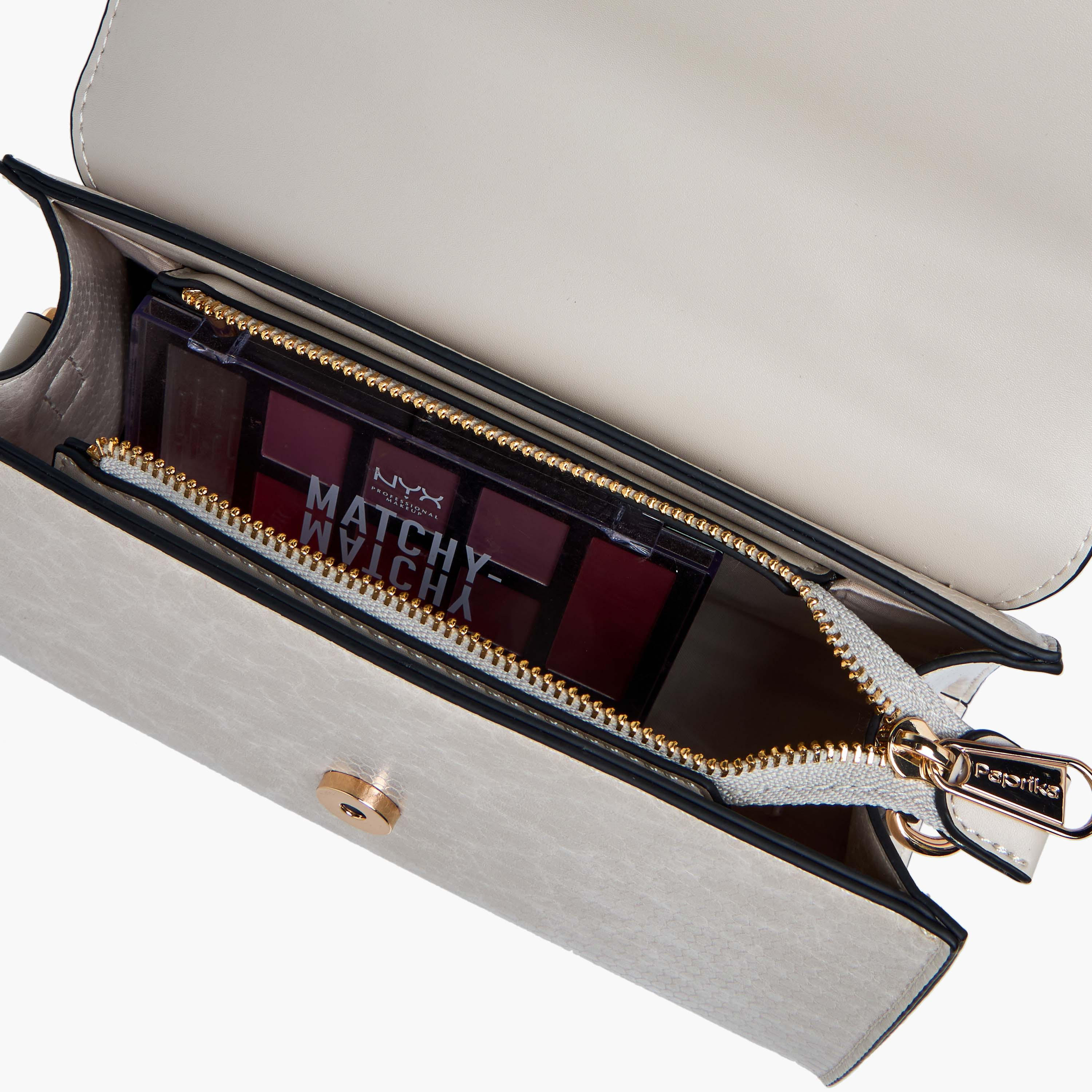 Paprika Textured Crossbody Bag with Adjustable Strap and Flap Closure-women-bagsandwallets-handbags-image-9