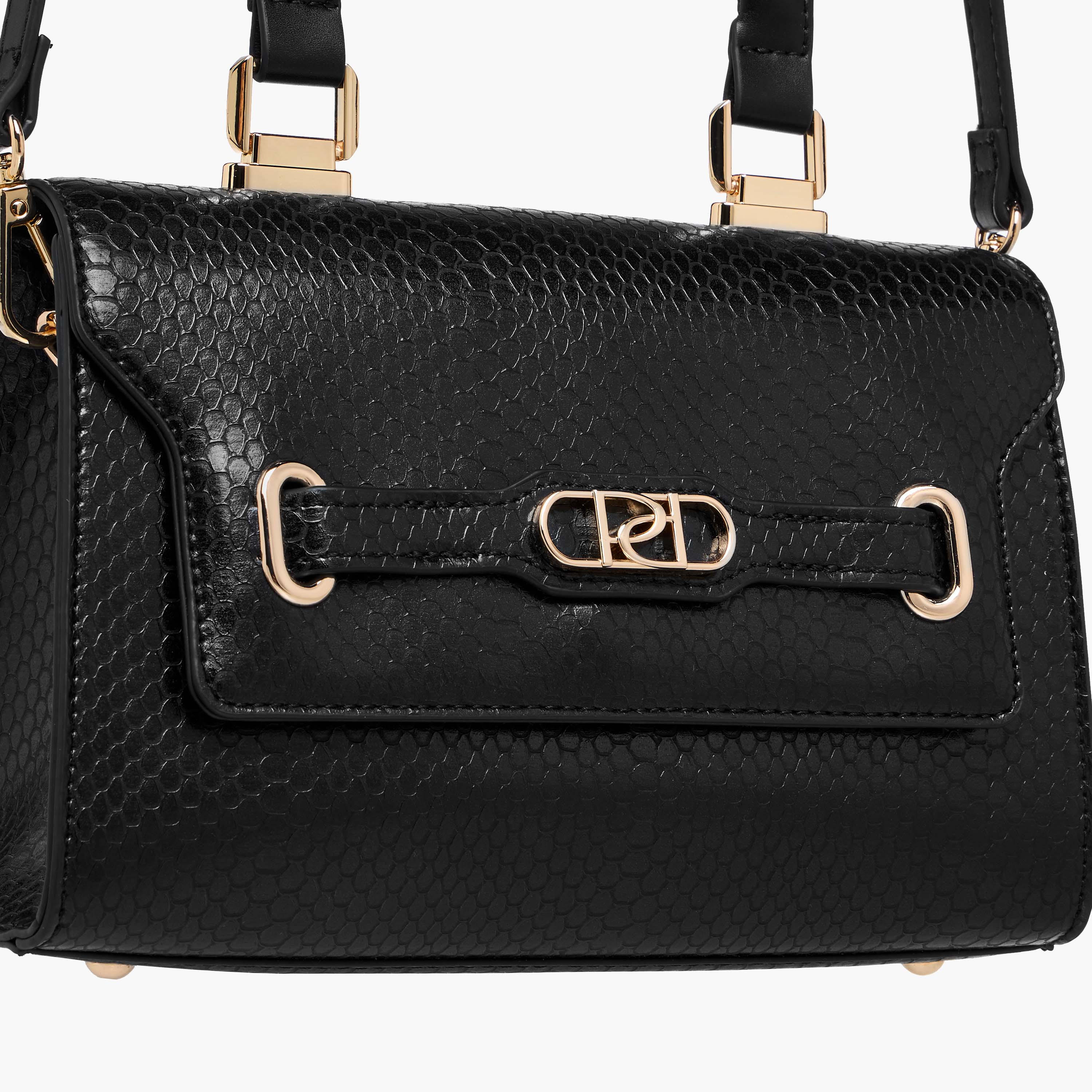 Paprika Textured Crossbody Bag with Adjustable Strap and Flap Closure-women-bagsandwallets-handbags-image-5