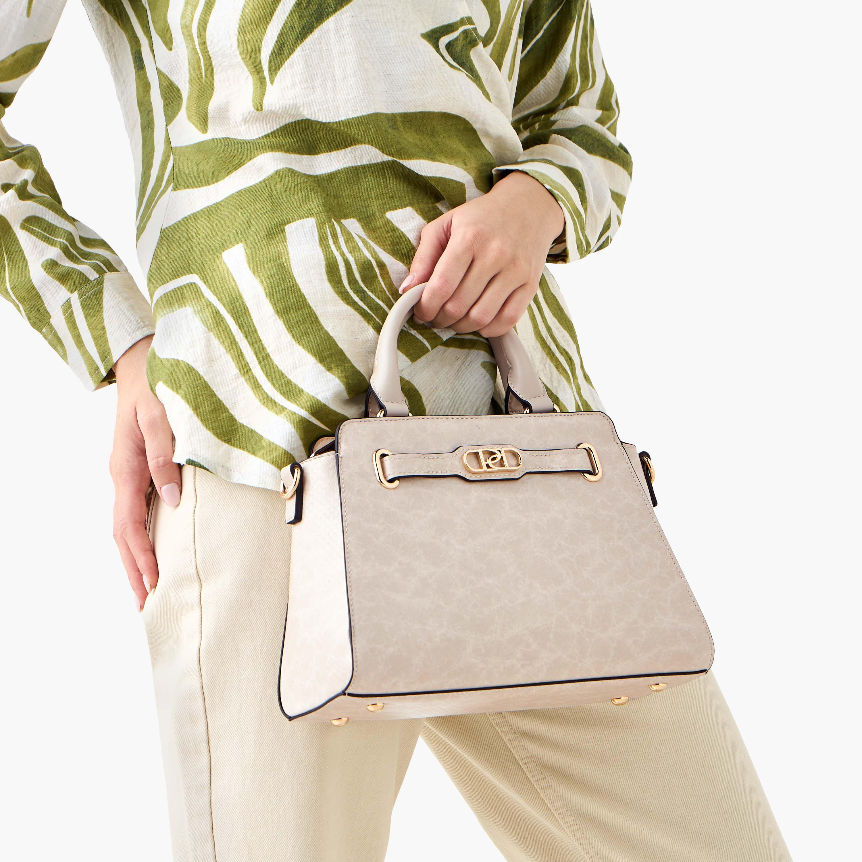 Paprika Textured Crossbody bag with Detachable Strap and Zip Closure-women-bagsandwallets-handbags-image-9