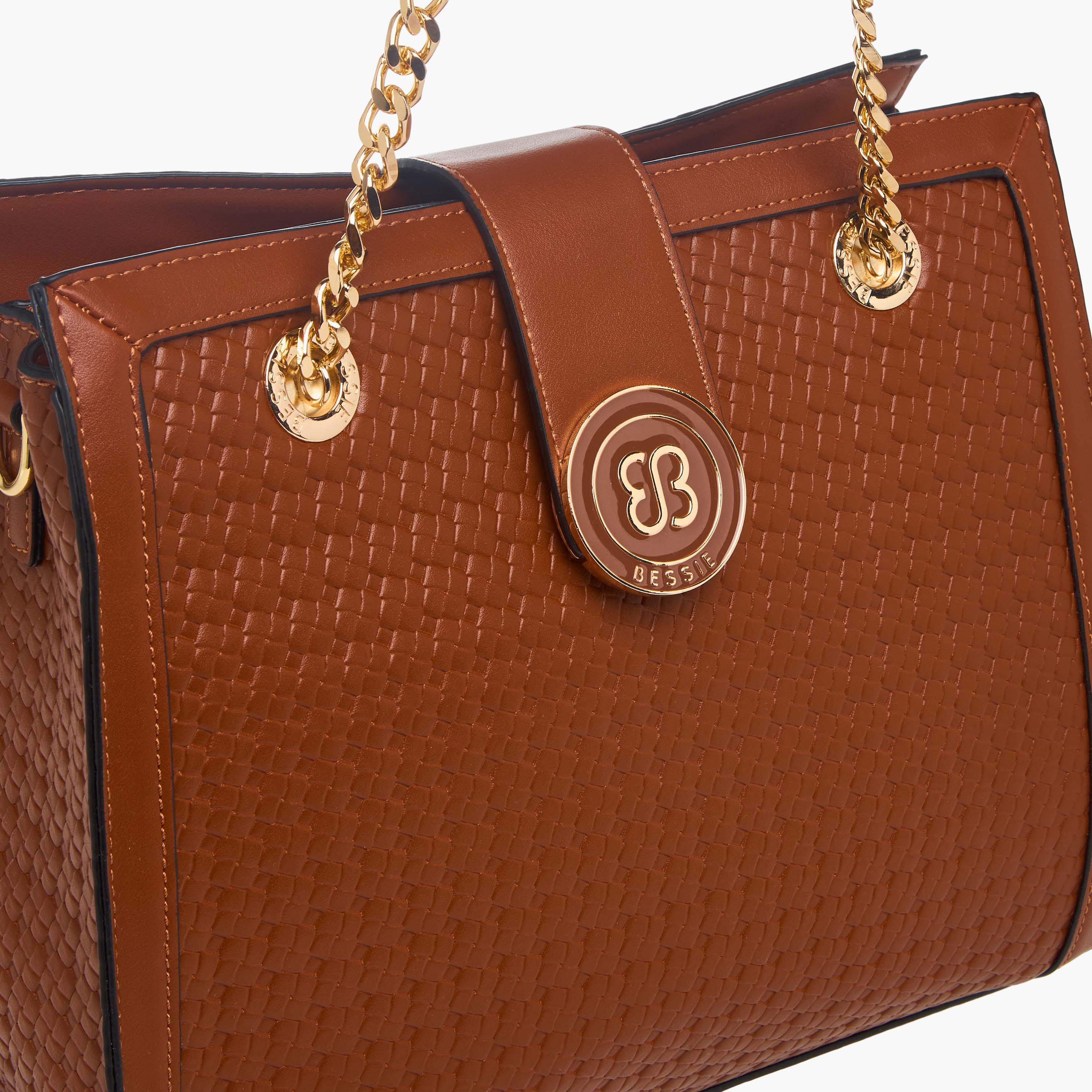 شنطة توت منسوجة بارزة الملمس بمقبض مزدوج من بيسي لندن-women-bagsandwallets-handbags-image-5
