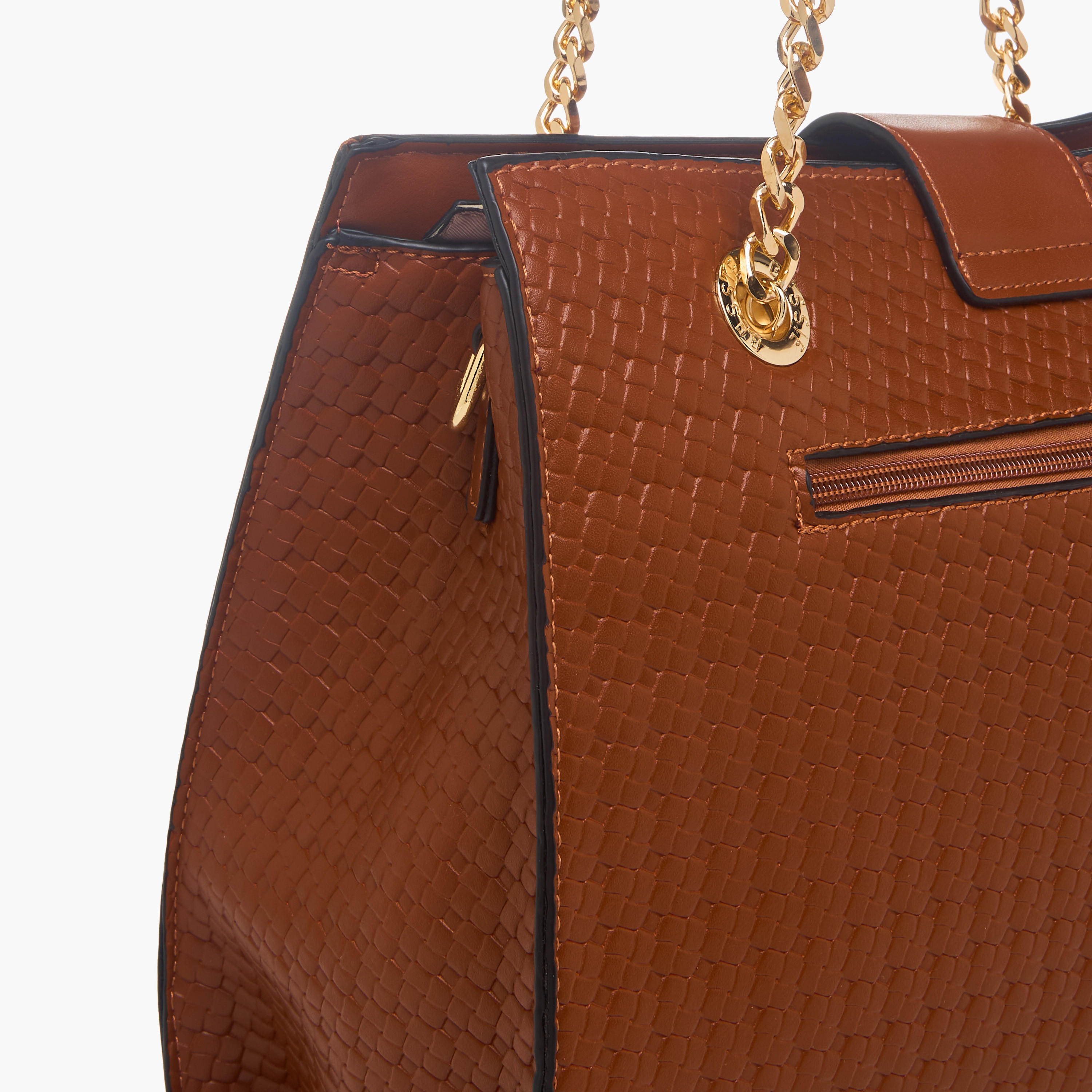 شنطة توت منسوجة بارزة الملمس بمقبض مزدوج من بيسي لندن-women-bagsandwallets-handbags-image-6