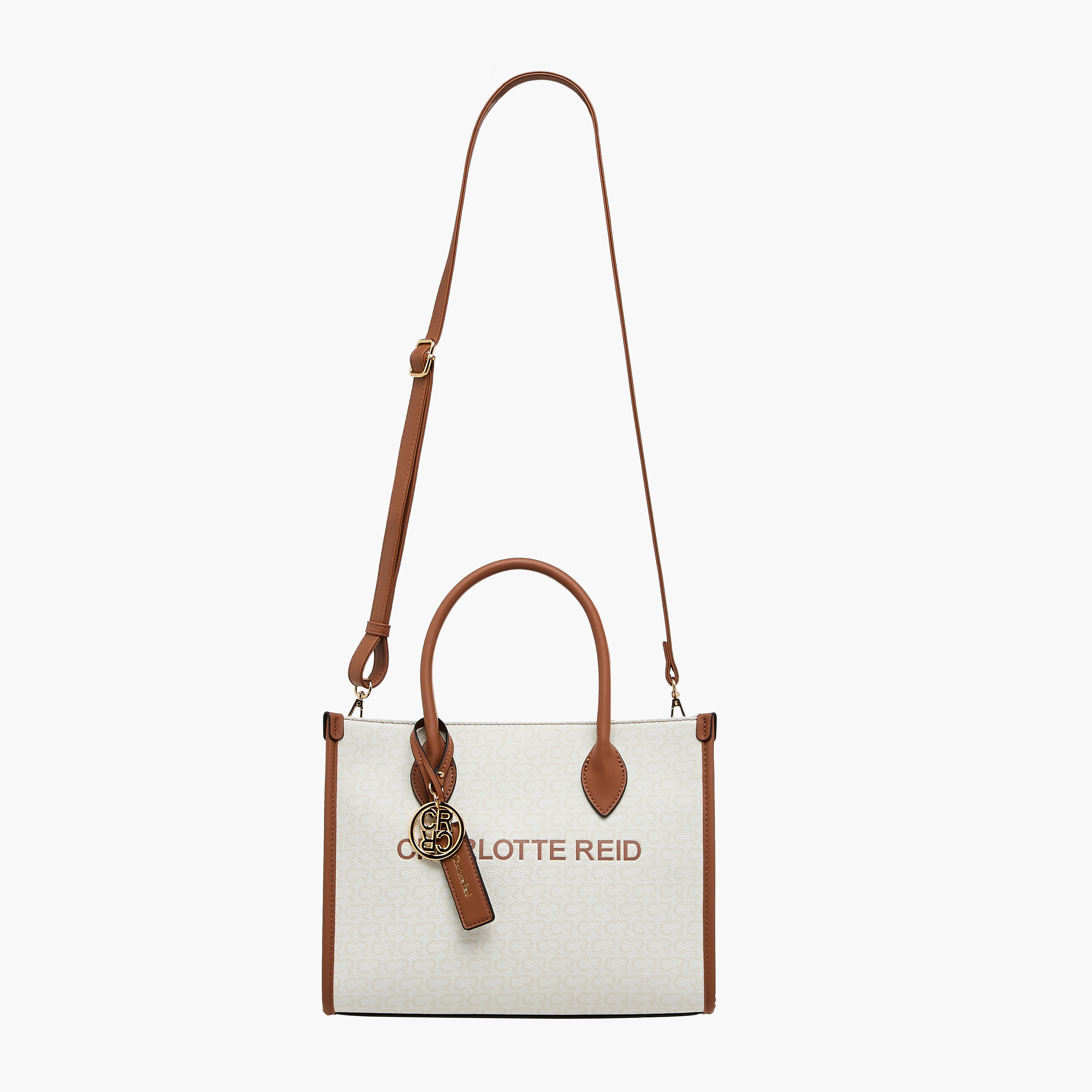Charlotte Reid Logo Embossed Tote Bag with Double Handle-women-bagsandwallets-handbags-image-3
