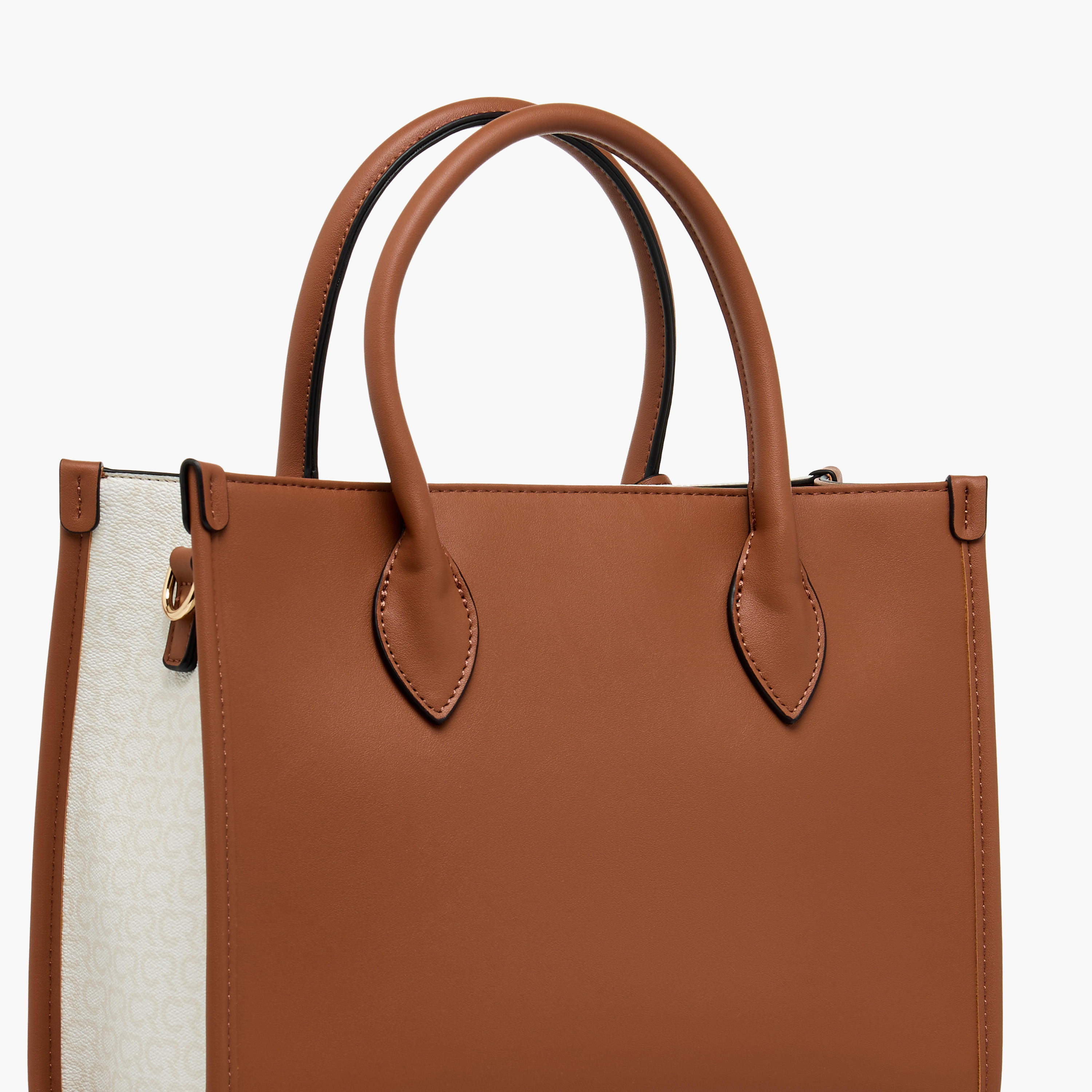 Charlotte Reid Logo Embossed Tote Bag with Double Handle-women-bagsandwallets-handbags-image-6