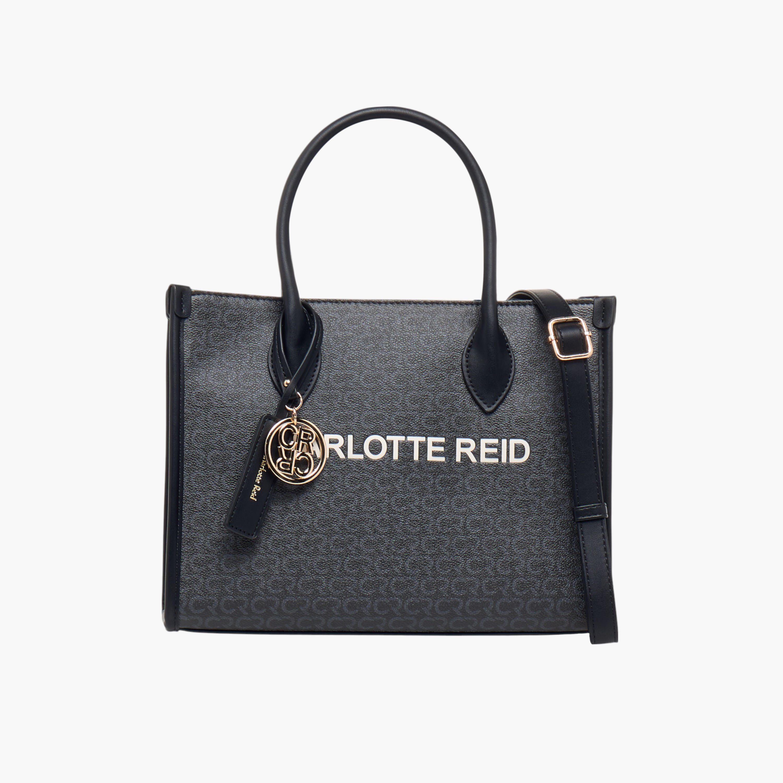 Charlotte Reid Monogram Print Tote Bag with Detachable Strap-women-bagsandwallets-handbags-image-1