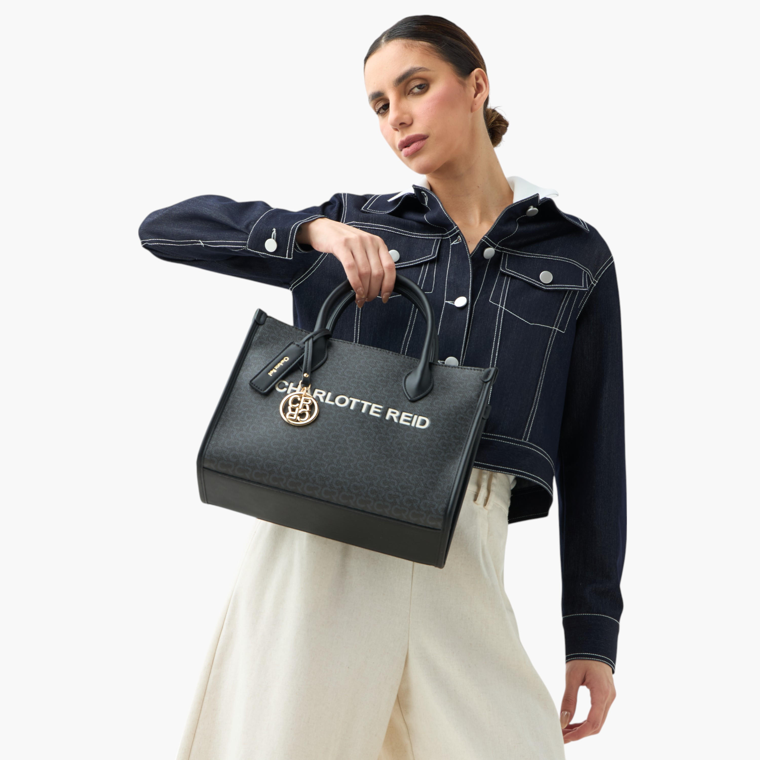 Charlotte Reid Monogram Print Tote Bag with Detachable Strap-women-bagsandwallets-handbags-image-2