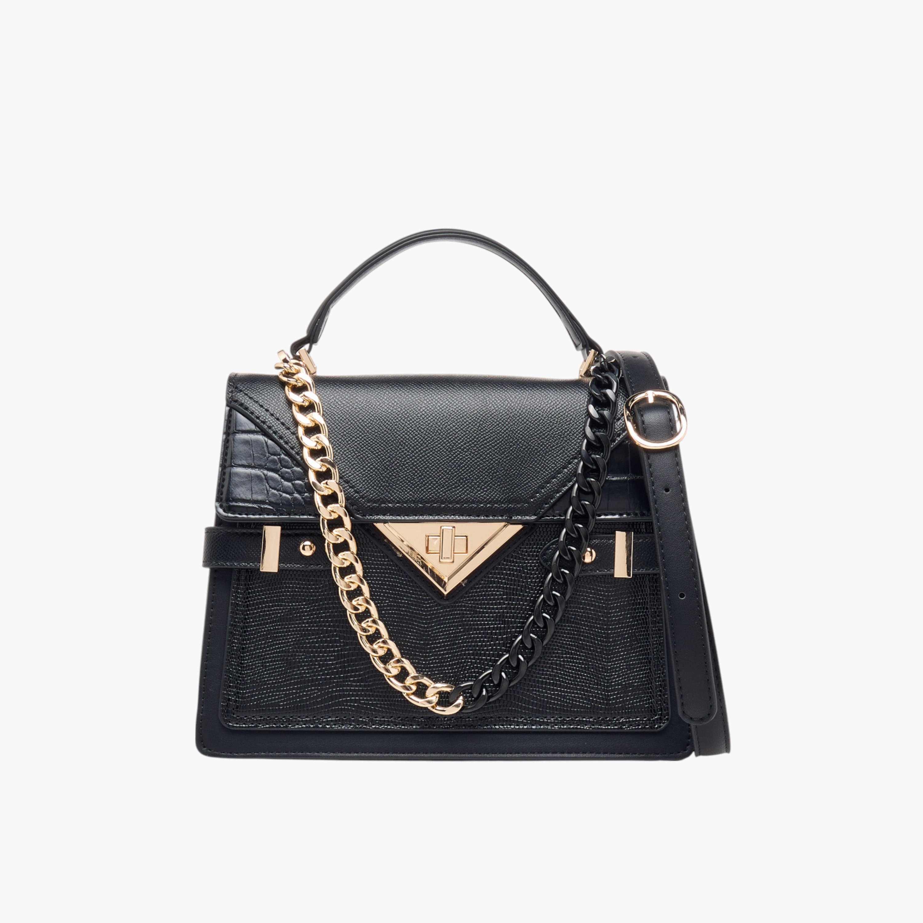 Charlotte Reid Solid Crossbody Bag with Detachable Strap and Twist Lock Closure-women-bagsandwallets-handbags-image-1