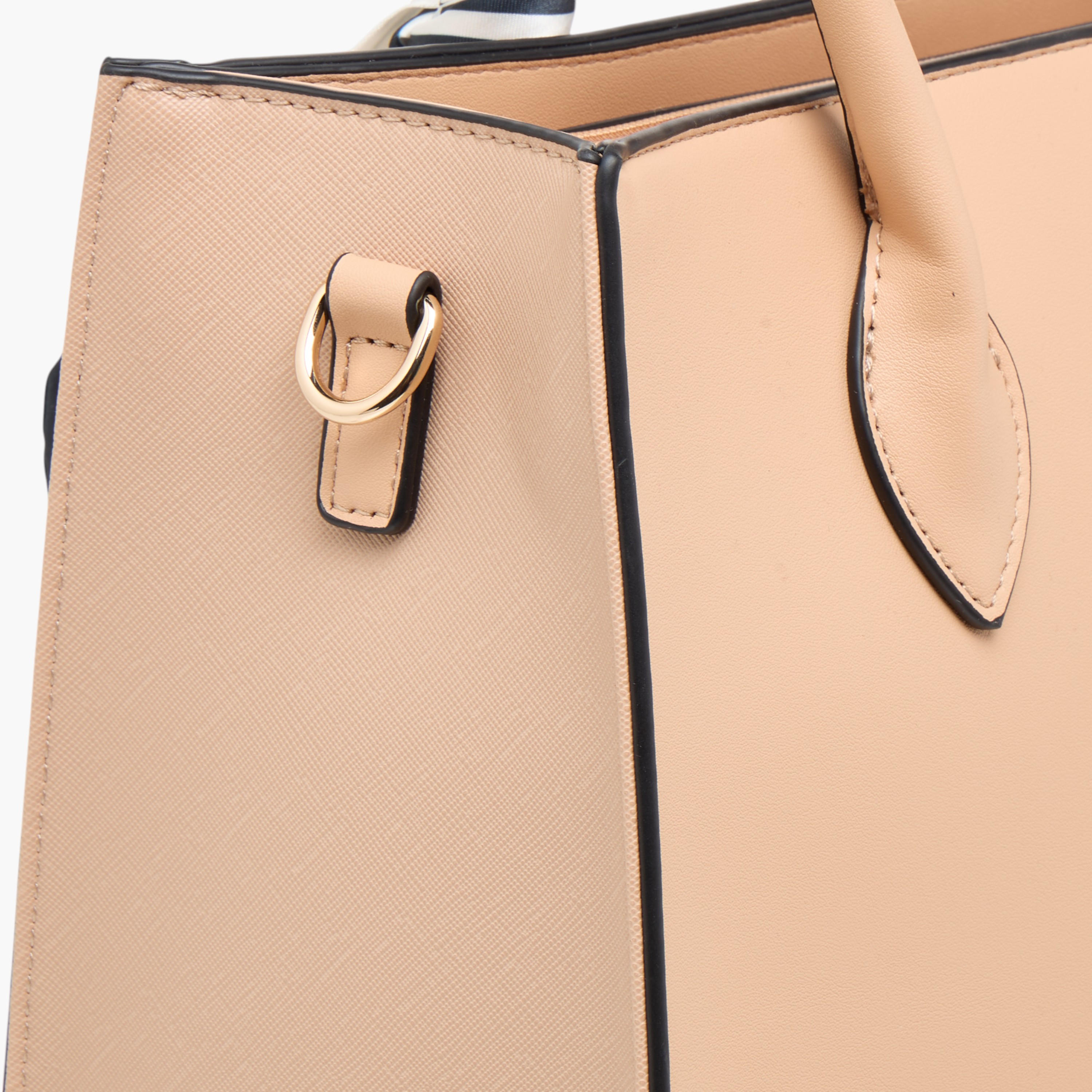Charlotte Reid Monogram Embossed Tote Bag with Detachable Strap and Zip Closure-women-bagsandwallets-handbags-image-6
