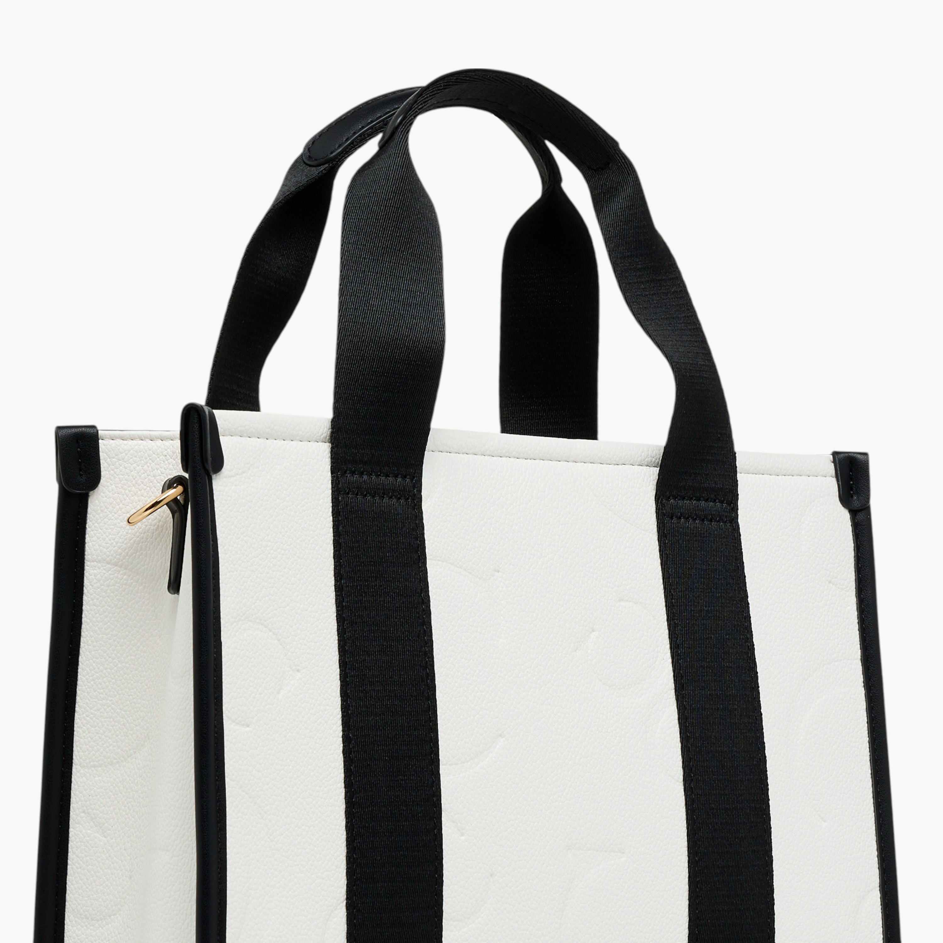 Charlotte Reid Monogram Embossed Tote Bag with Detachable Strap and Zip Closure-women-bagsandwallets-handbags-image-7