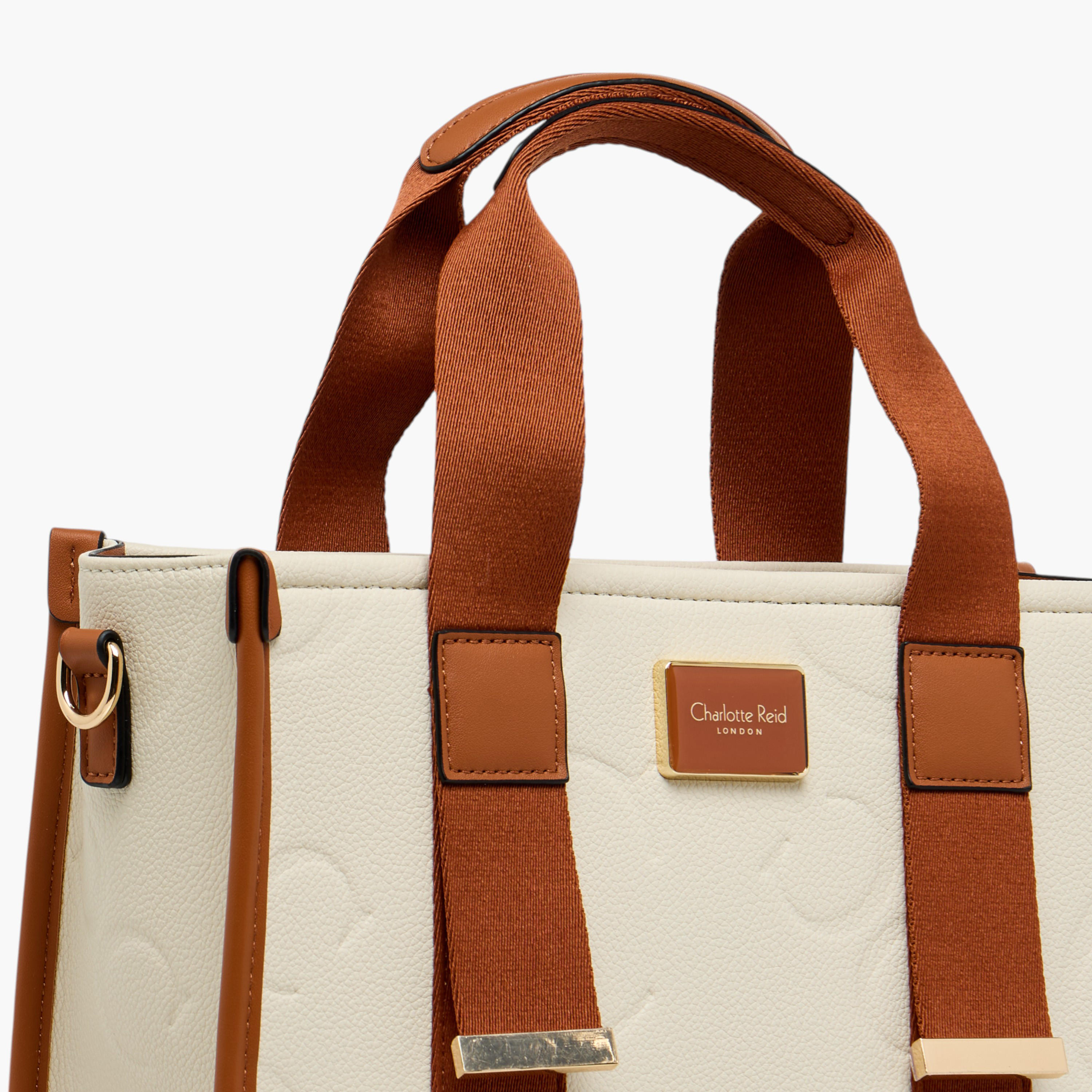 Charlotte Reid Embossed Tote Bag with Detachable Strap and Zip Closure-women-bagsandwallets-handbags-image-6