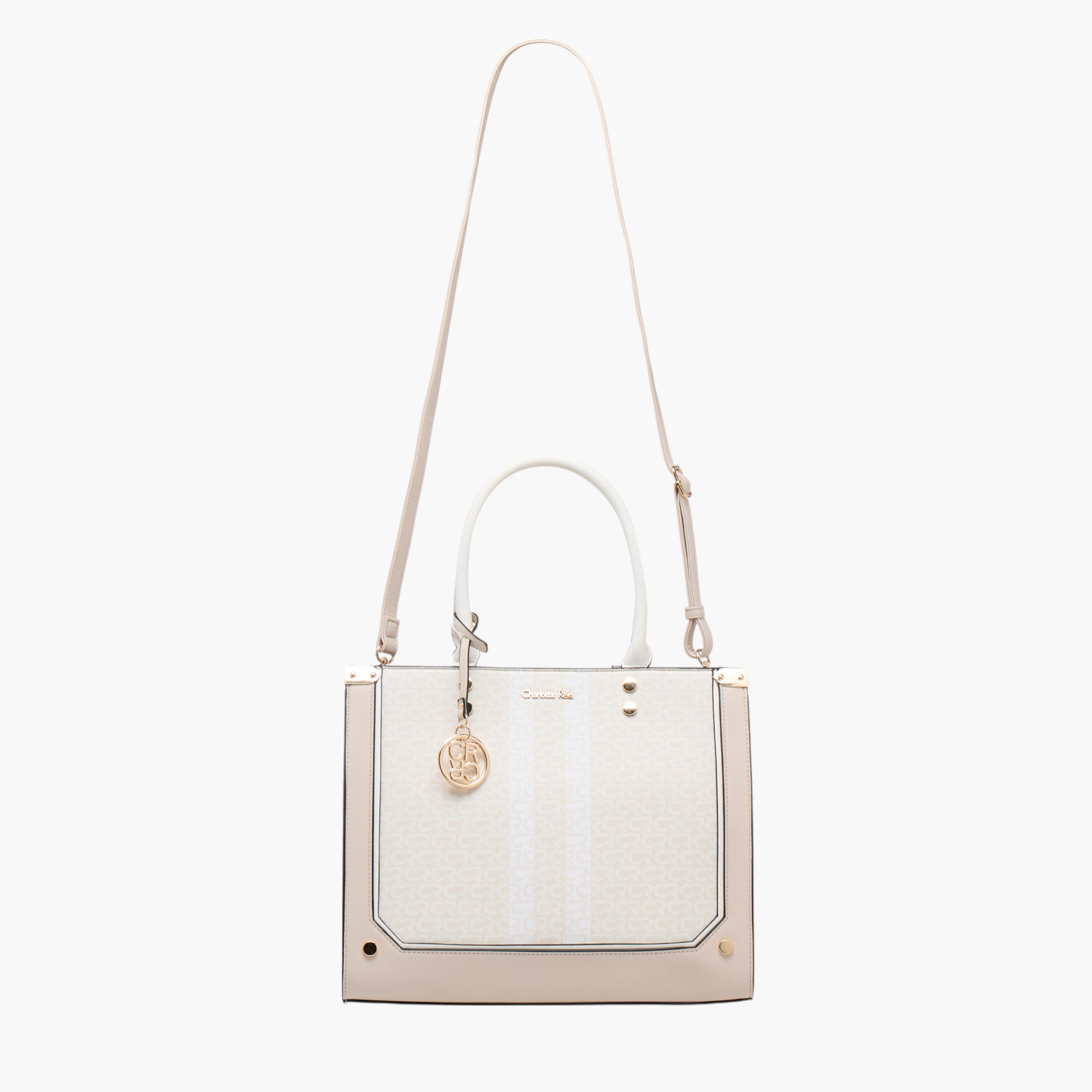 Charlotte Reid Monogram Print Tote Bag with Detachable Strap and Zip Closure-women-bagsandwallets-handbags-image-3