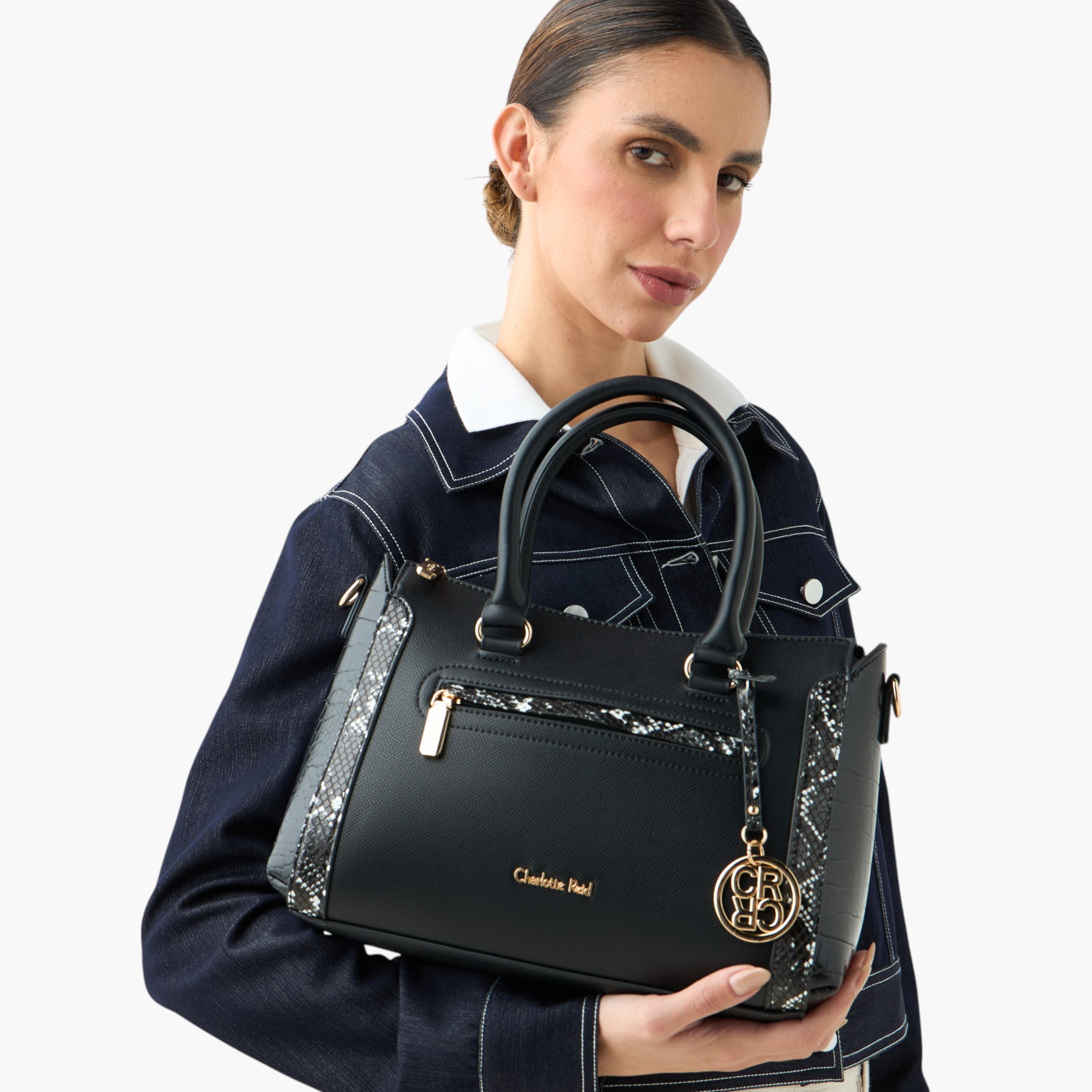 شنطة توتي بحزام قابل للفصل وسحاب إغلاق وطبعات من شارلوت ريد-women-bagsandwallets-handbags-image-2
