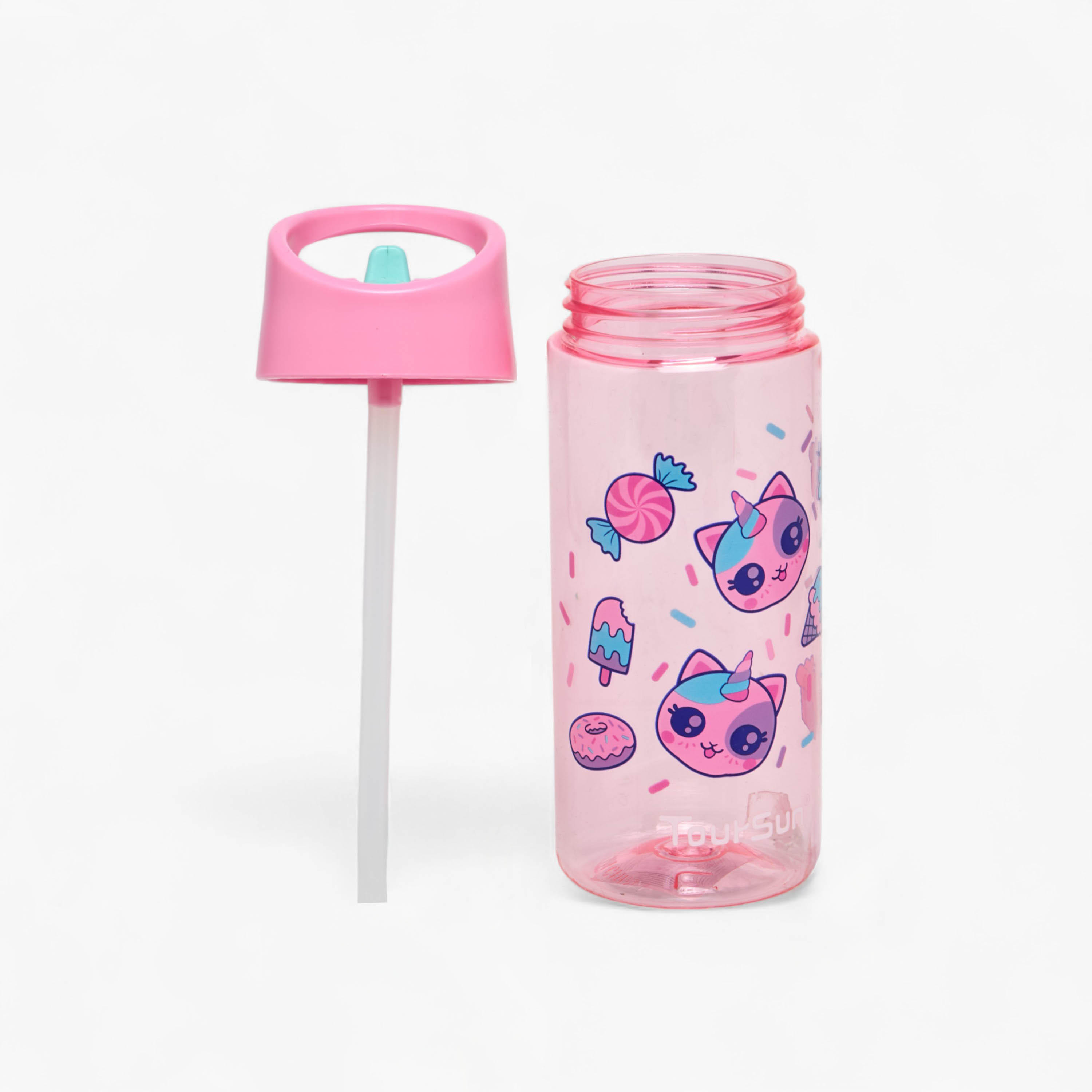 Caticorn Print Sipper Water Bottle - 420 ml-school-waterbottles-image-2