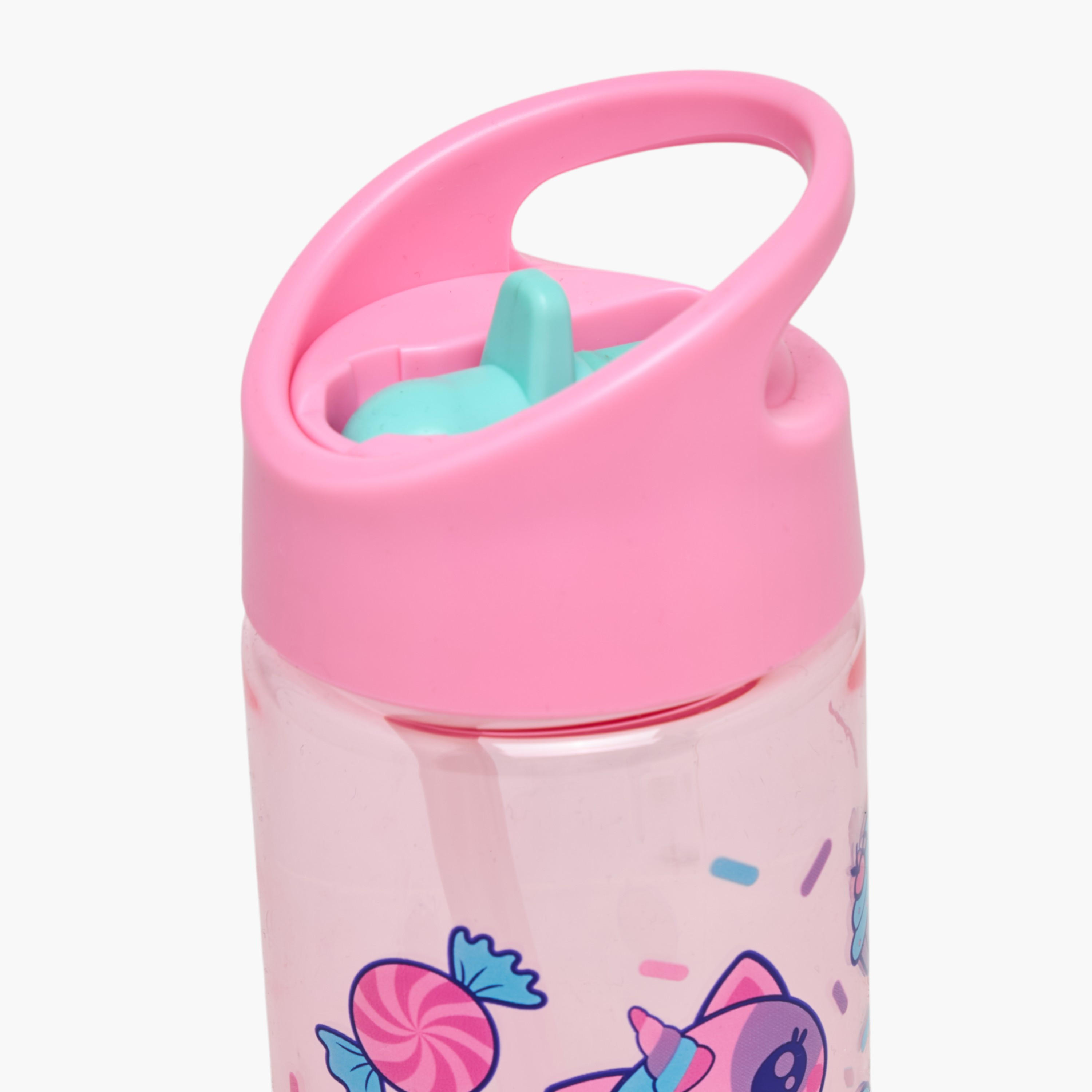 Caticorn Print Sipper Water Bottle - 420 ml-school-waterbottles-image-3