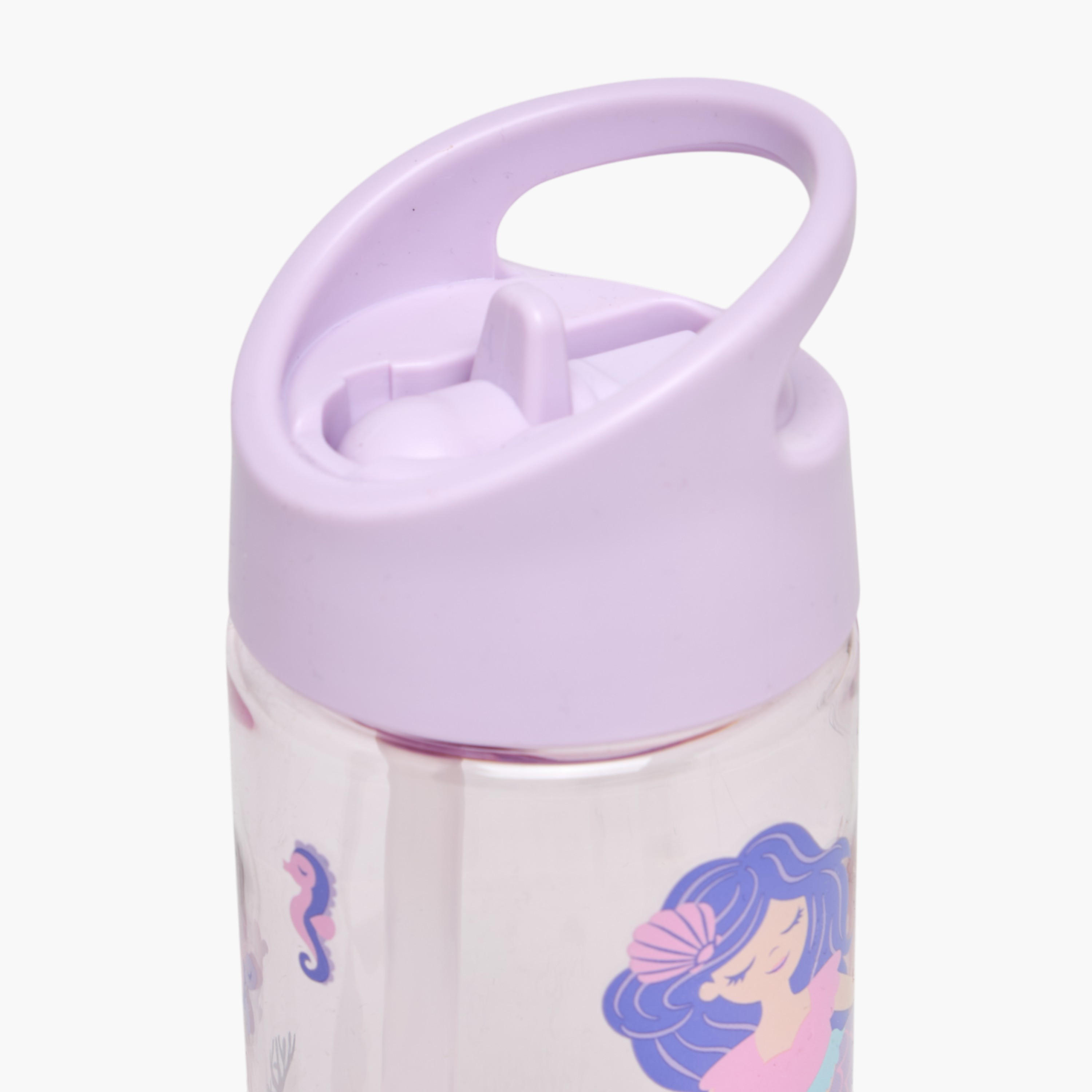 GLOO Mermaid Print Sipper Water Bottle - 420 ml-school-waterbottles-image-3