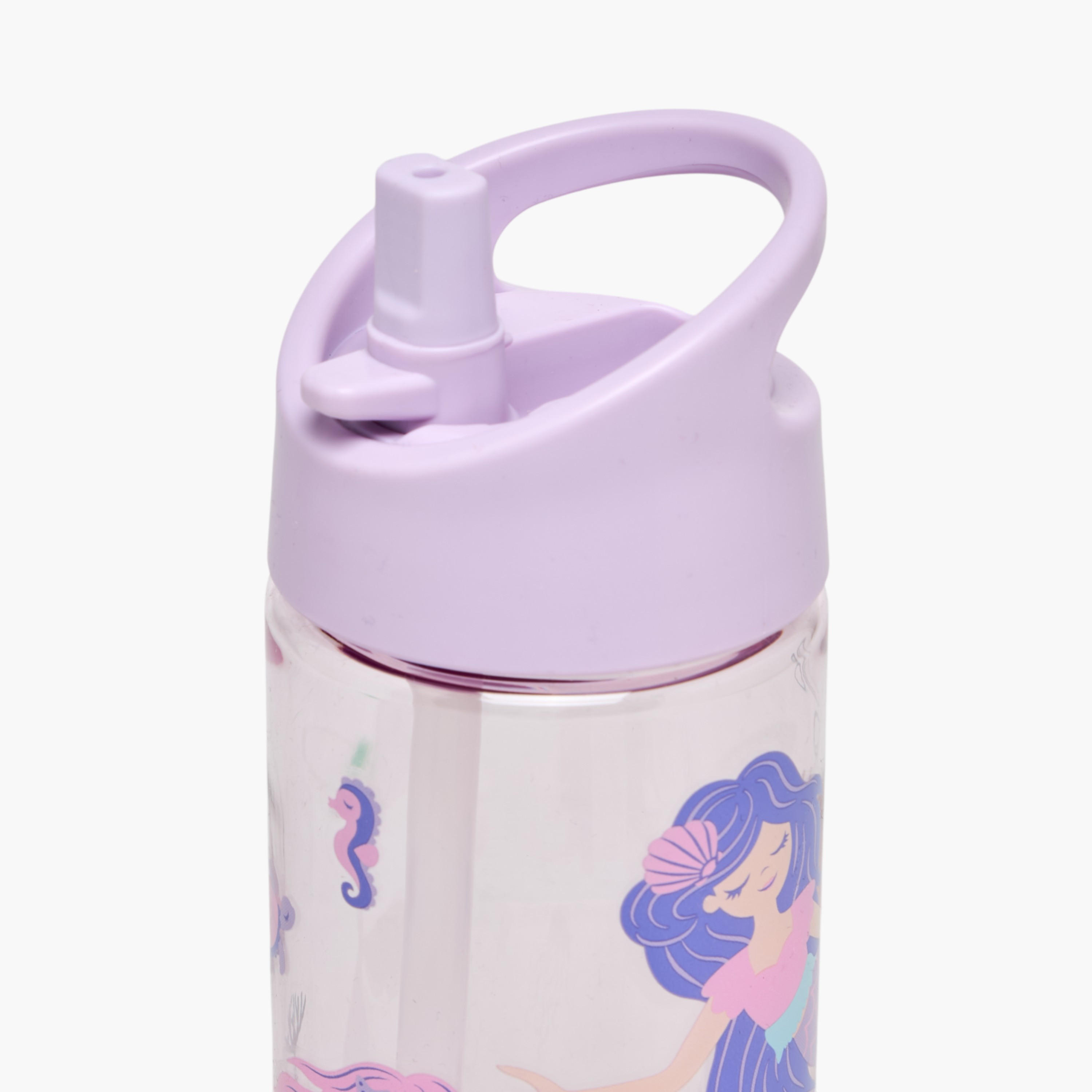 GLOO Mermaid Print Sipper Water Bottle - 420 ml-school-waterbottles-image-4