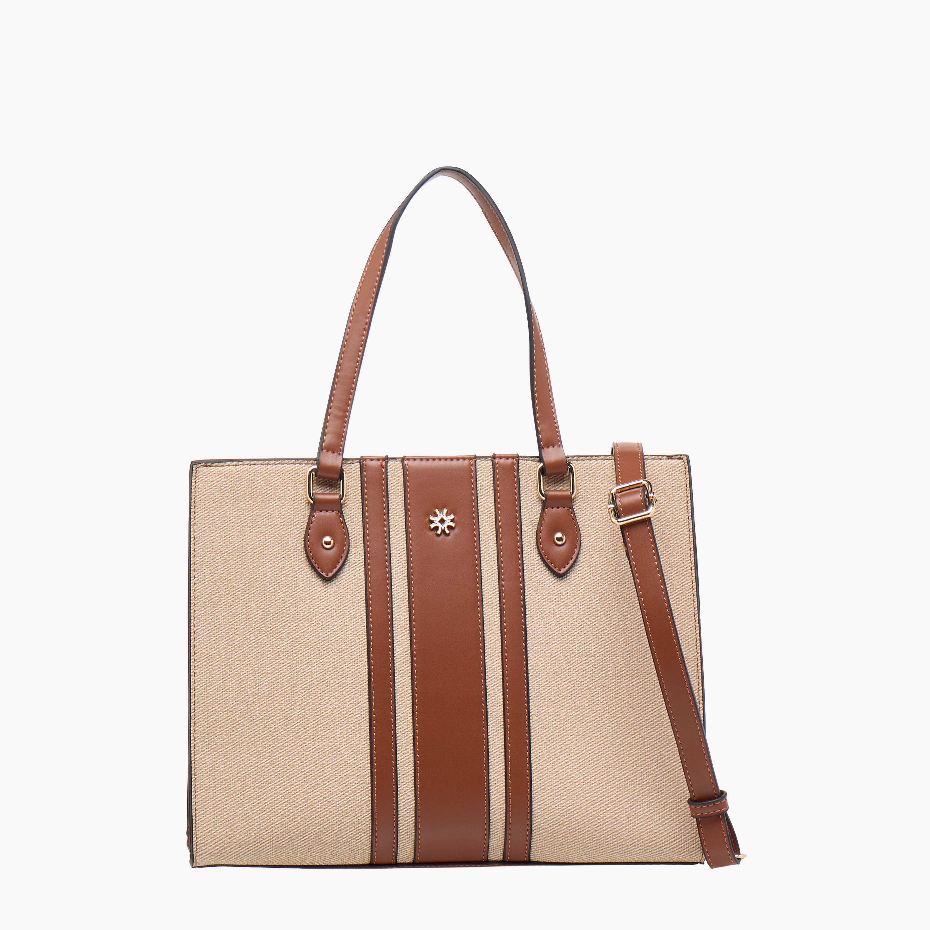شنطة توت بارزة الملمس بمقابض مزدوجة وسحاب إغلاق من ساشا-women-bagsandwallets-handbags-image-1