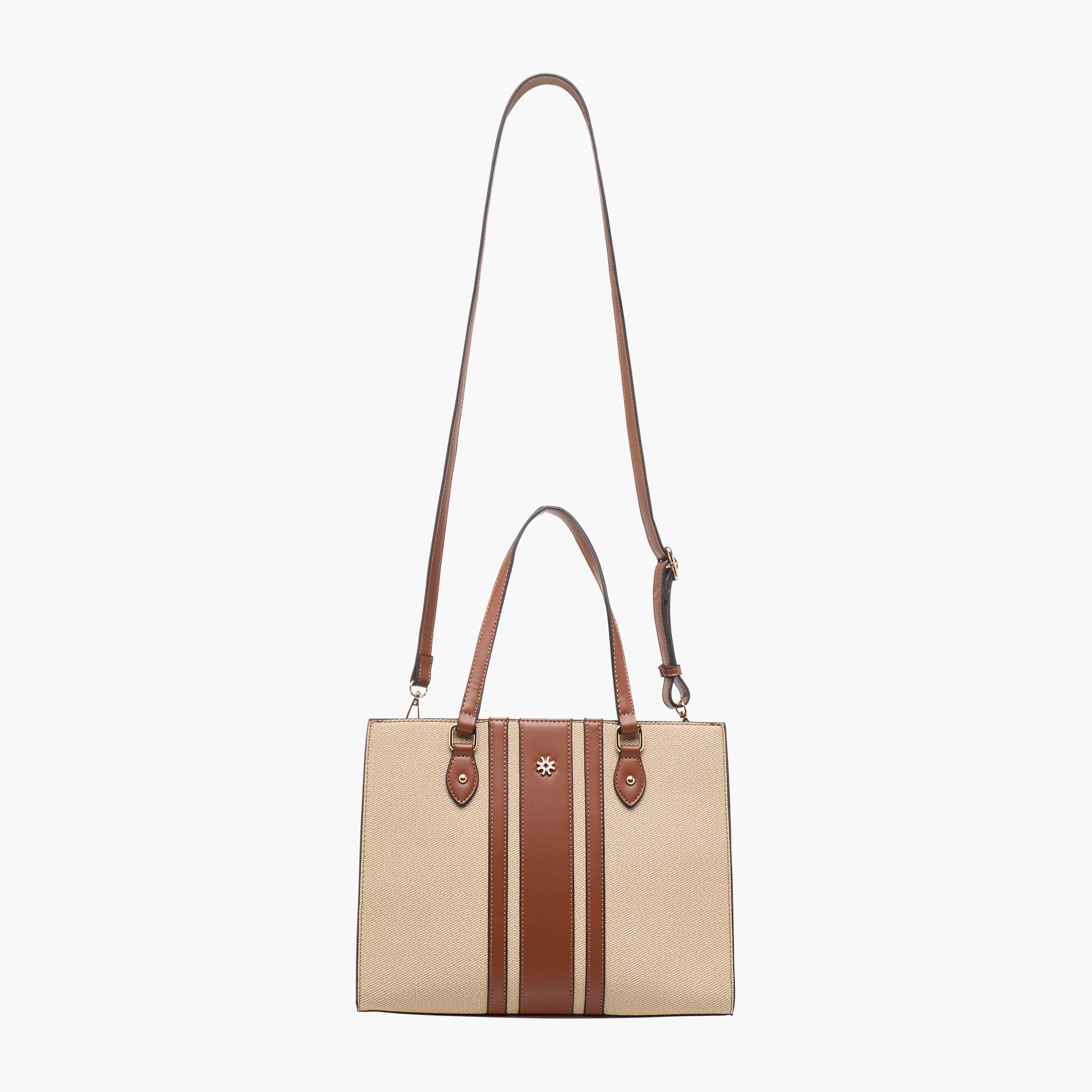 شنطة توت بارزة الملمس بمقابض مزدوجة وسحاب إغلاق من ساشا-women-bagsandwallets-handbags-image-3
