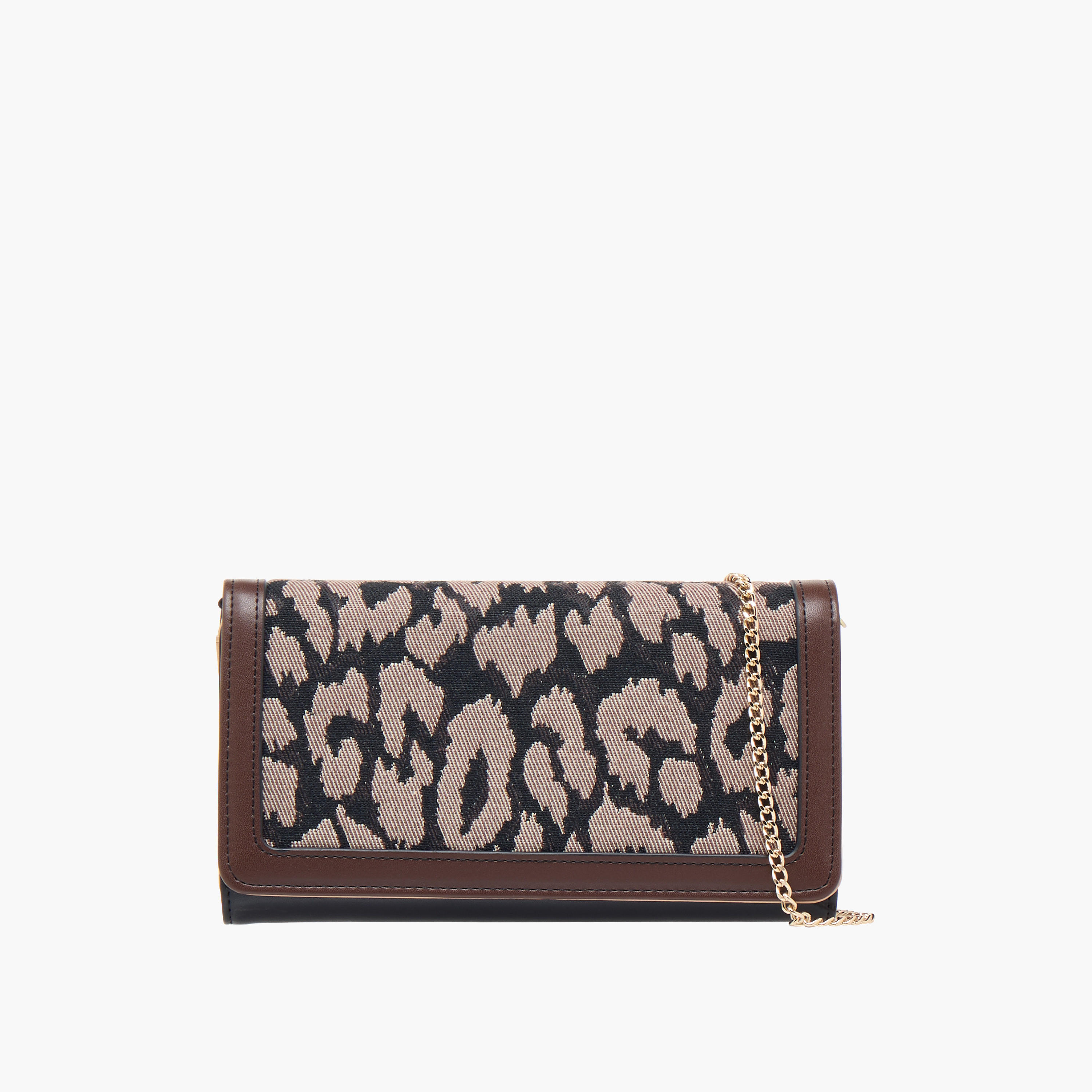 Sasha Textured Wallet with Detachable Chain Strap and Flap Closure-women-bagsandwallets-wallets-image-1