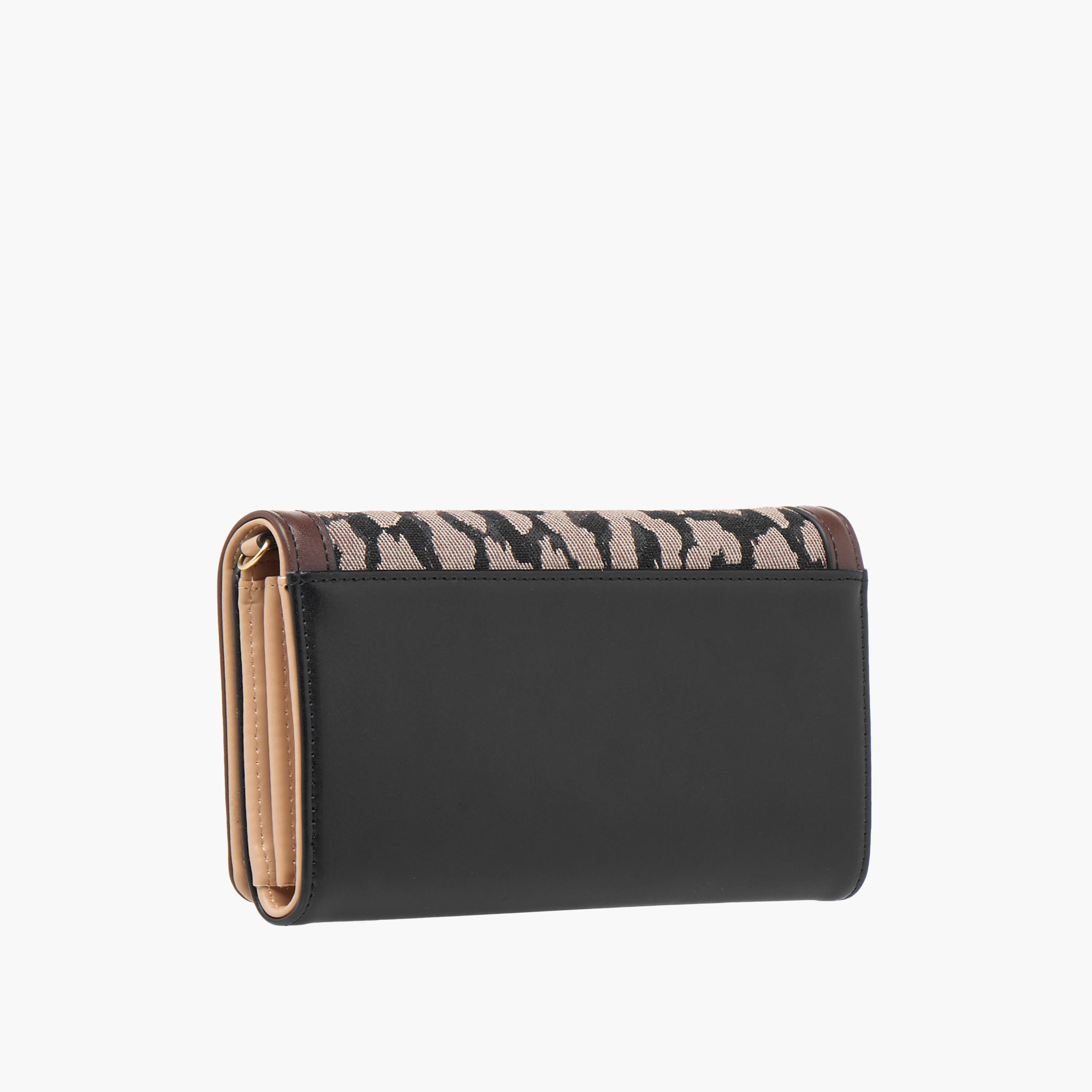 Sasha Textured Wallet with Detachable Chain Strap and Flap Closure-women-bagsandwallets-wallets-image-4