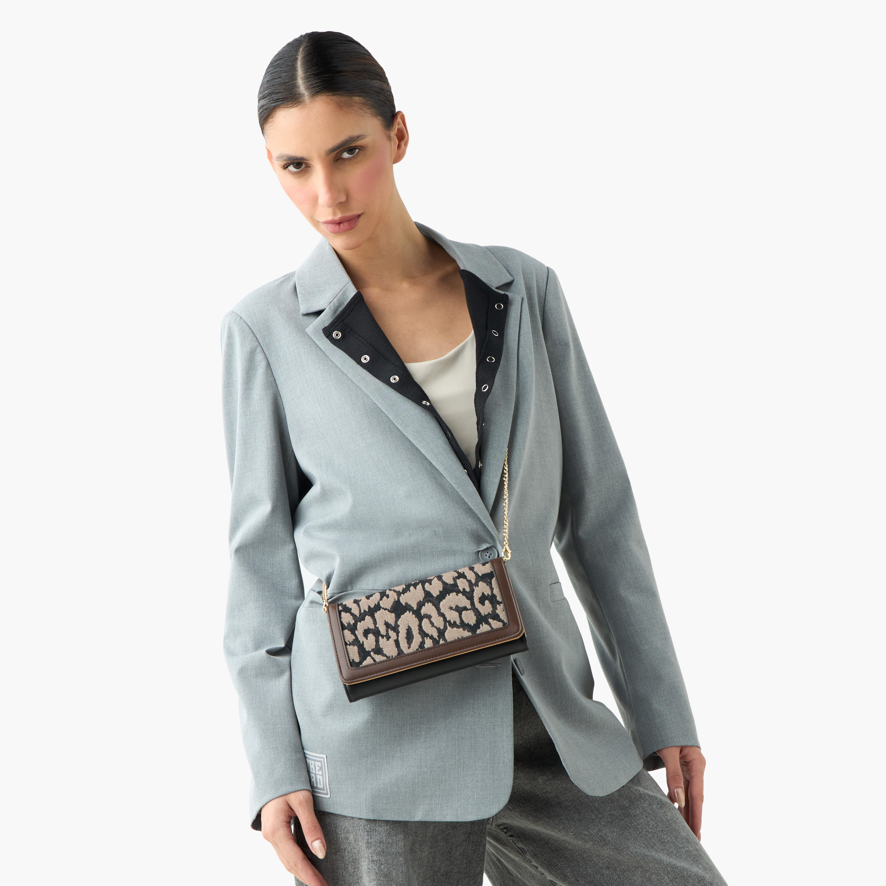 Sasha Textured Wallet with Detachable Chain Strap and Flap Closure-women-bagsandwallets-wallets-image-8