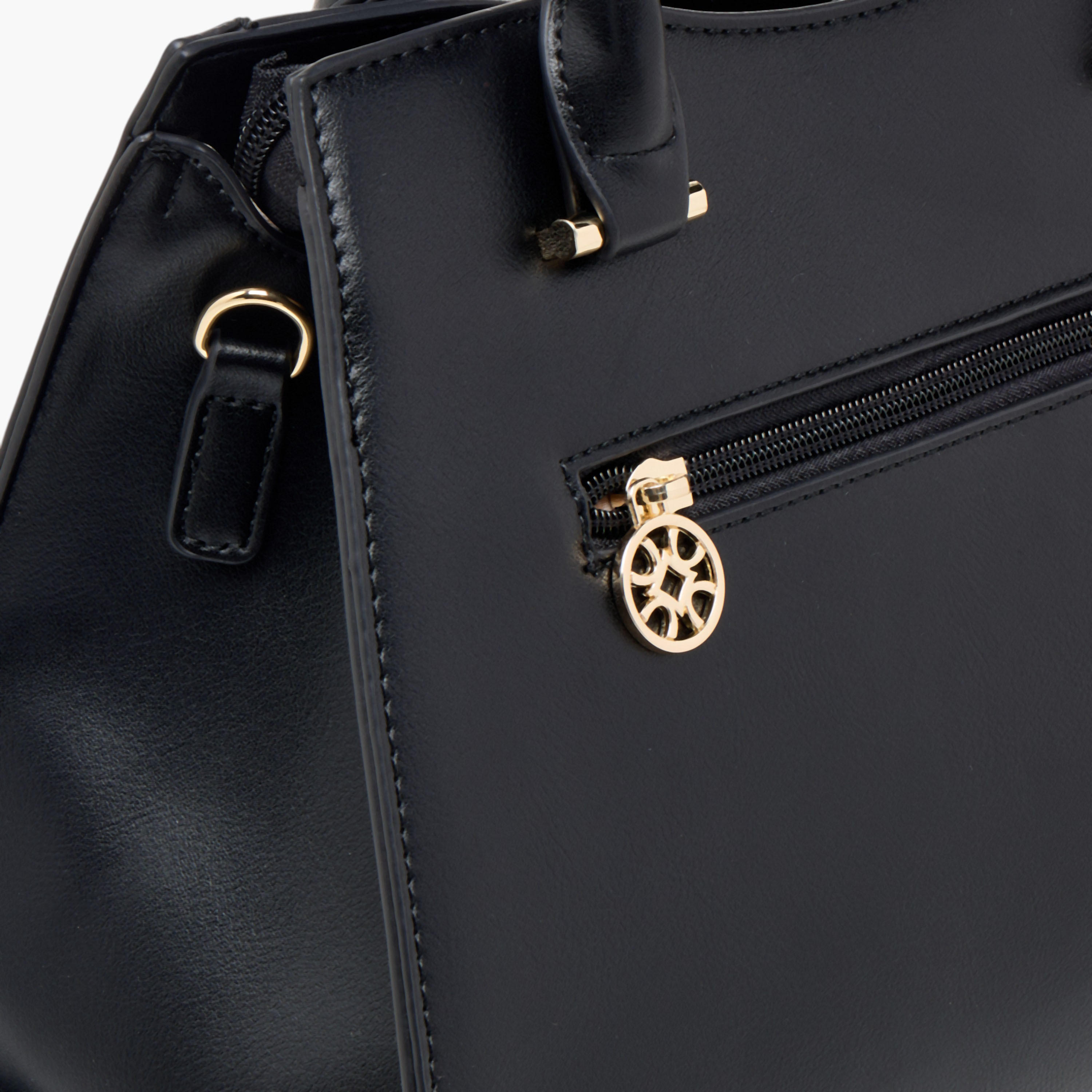 Sasha Monogram Embossed Tote Bag with Detachable Strap and Zip Closure-women-bagsandwallets-handbags-image-6