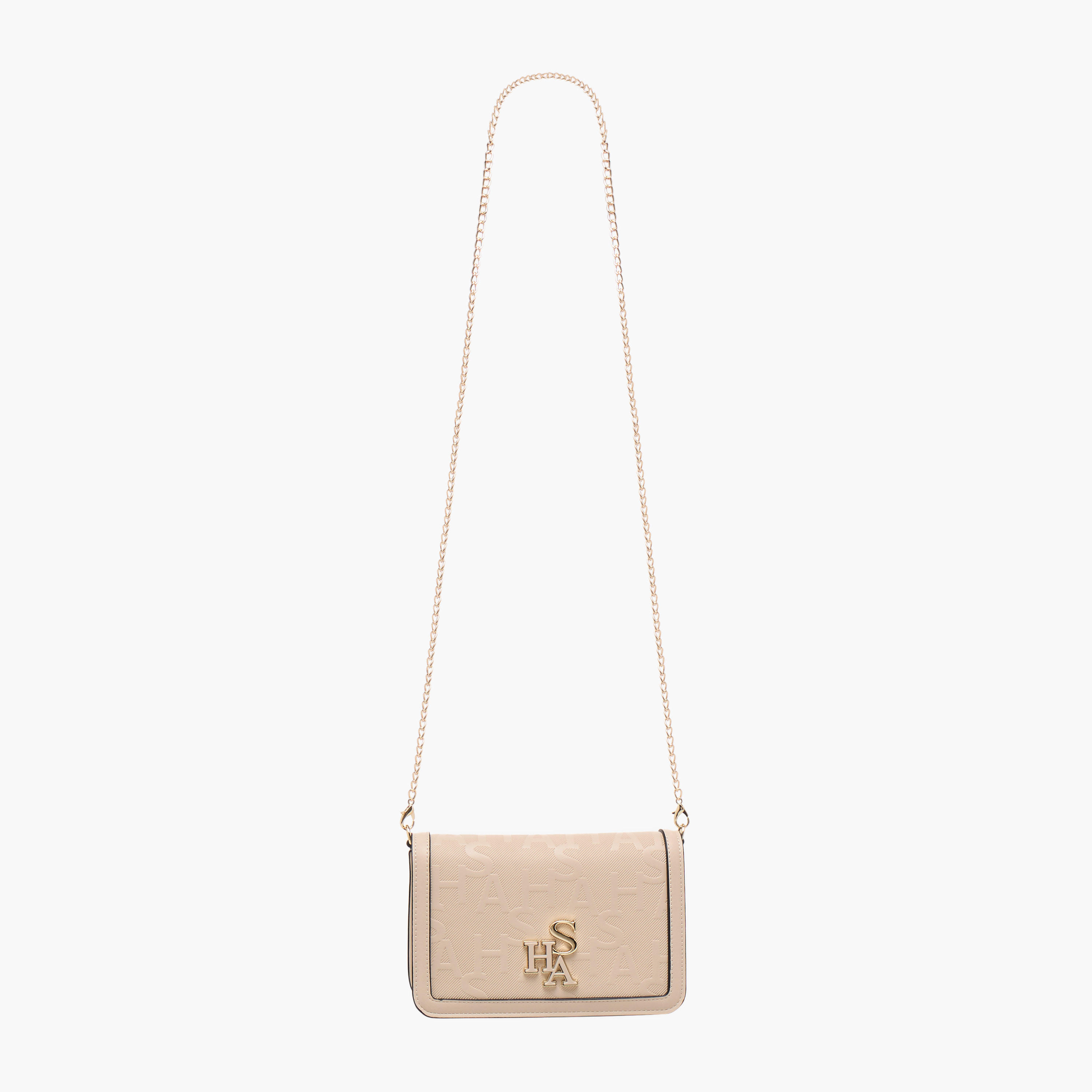شنطة كروس بودي منقوشة بحزام سللسة وزر إغلاق من ساشا-women-bagsandwallets-handbags-image-3