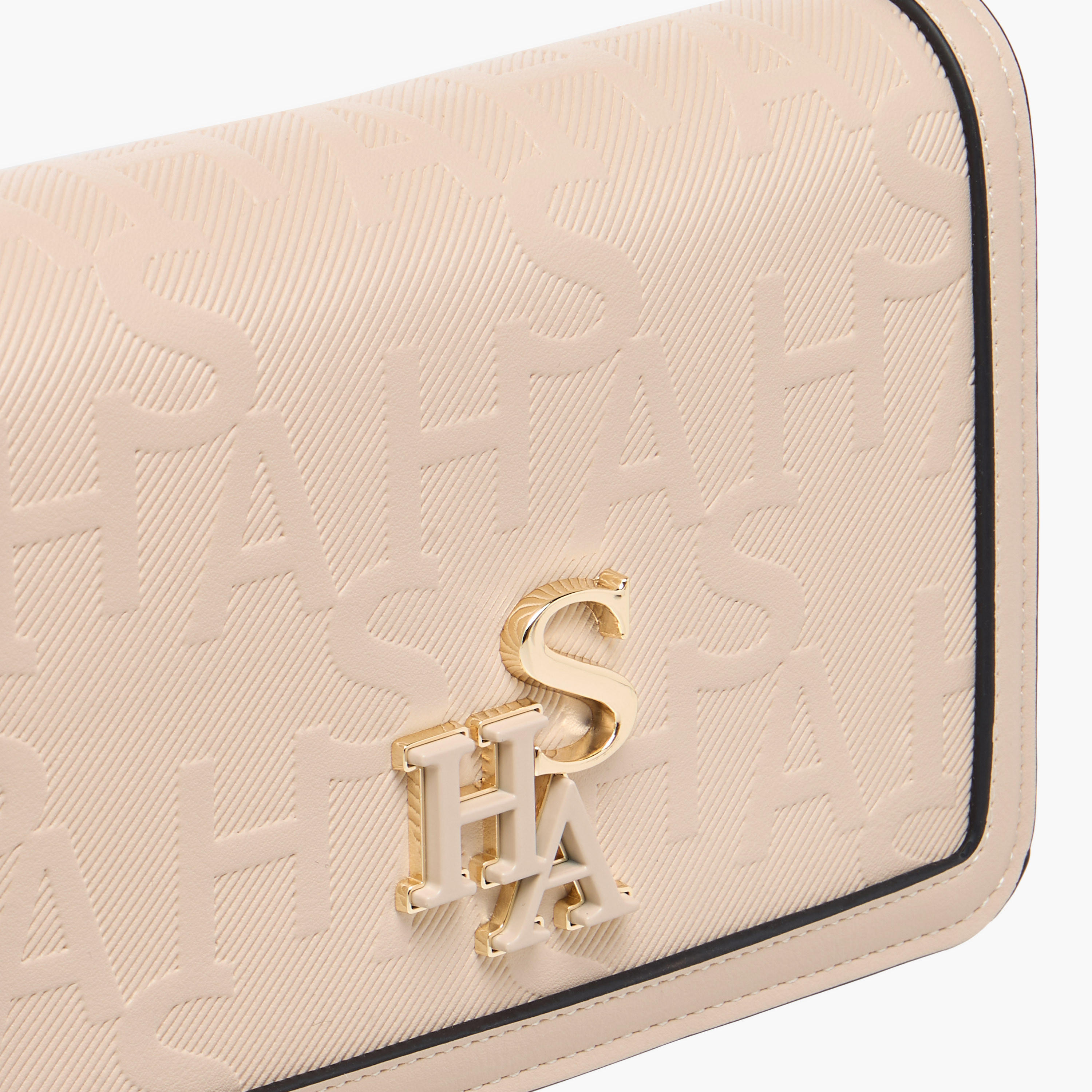 شنطة كروس بودي منقوشة بحزام سللسة وزر إغلاق من ساشا-women-bagsandwallets-handbags-image-5
