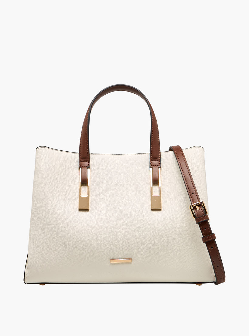 شنطة توتي سادة بمقابض مزدوجة وحزام قابل للفصل من ساشا-women-bagsandwallets-handbags-image-1