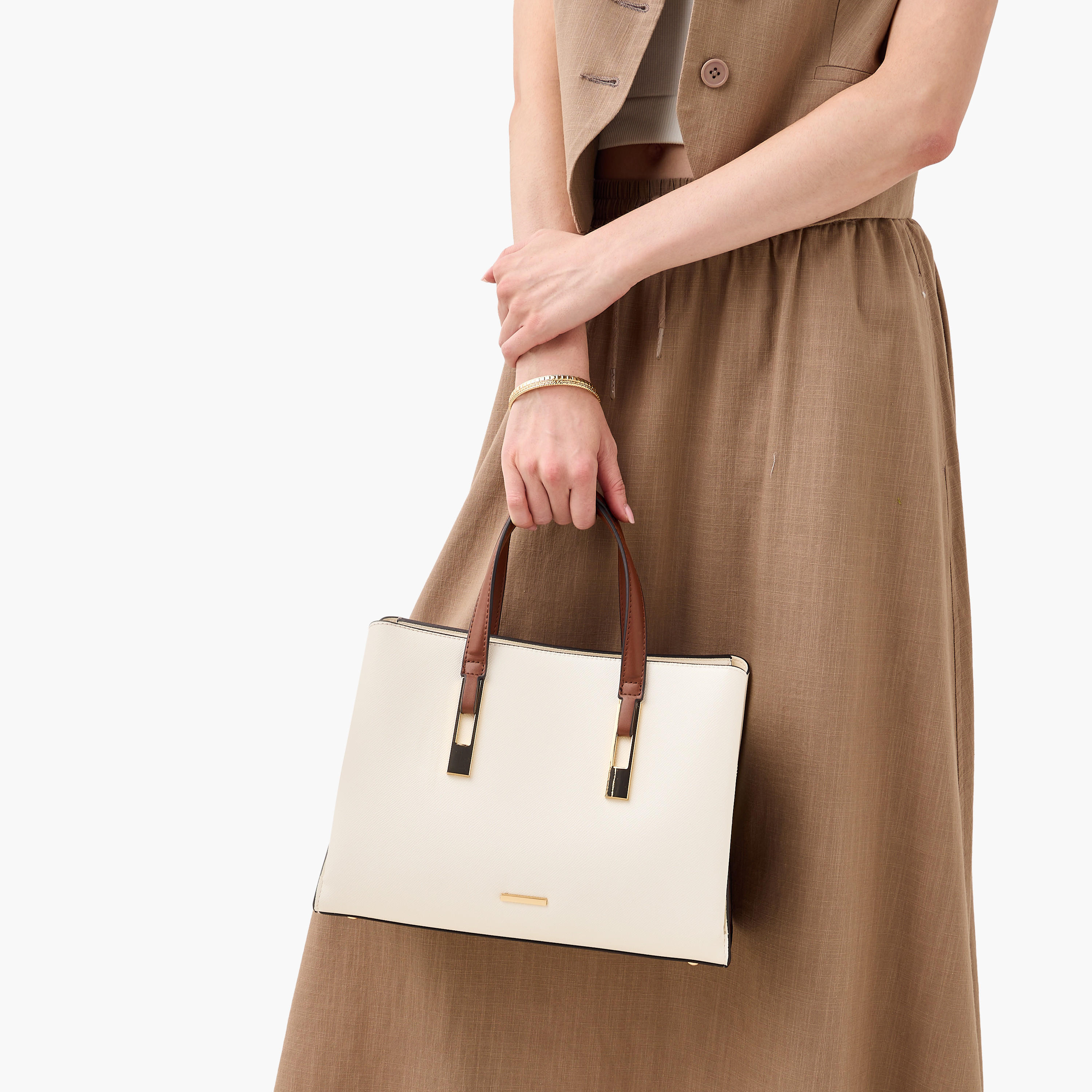 شنطة توتي سادة بمقابض مزدوجة وحزام قابل للفصل من ساشا-women-bagsandwallets-handbags-image-2