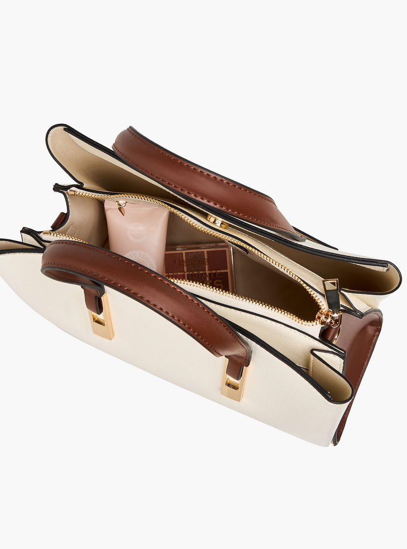 شنطة توتي سادة بمقابض مزدوجة وحزام قابل للفصل من ساشا-women-bagsandwallets-handbags-image-8