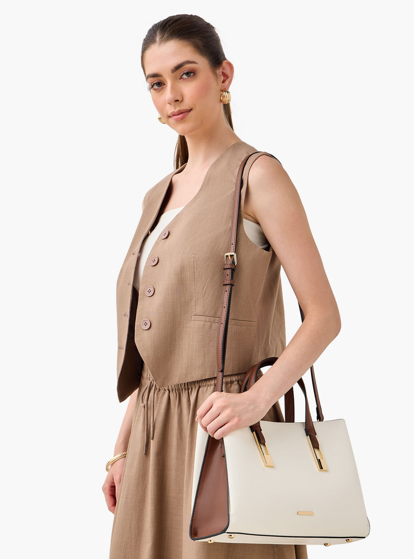 شنطة توتي سادة بمقابض مزدوجة وحزام قابل للفصل من ساشا-women-bagsandwallets-handbags-image-9