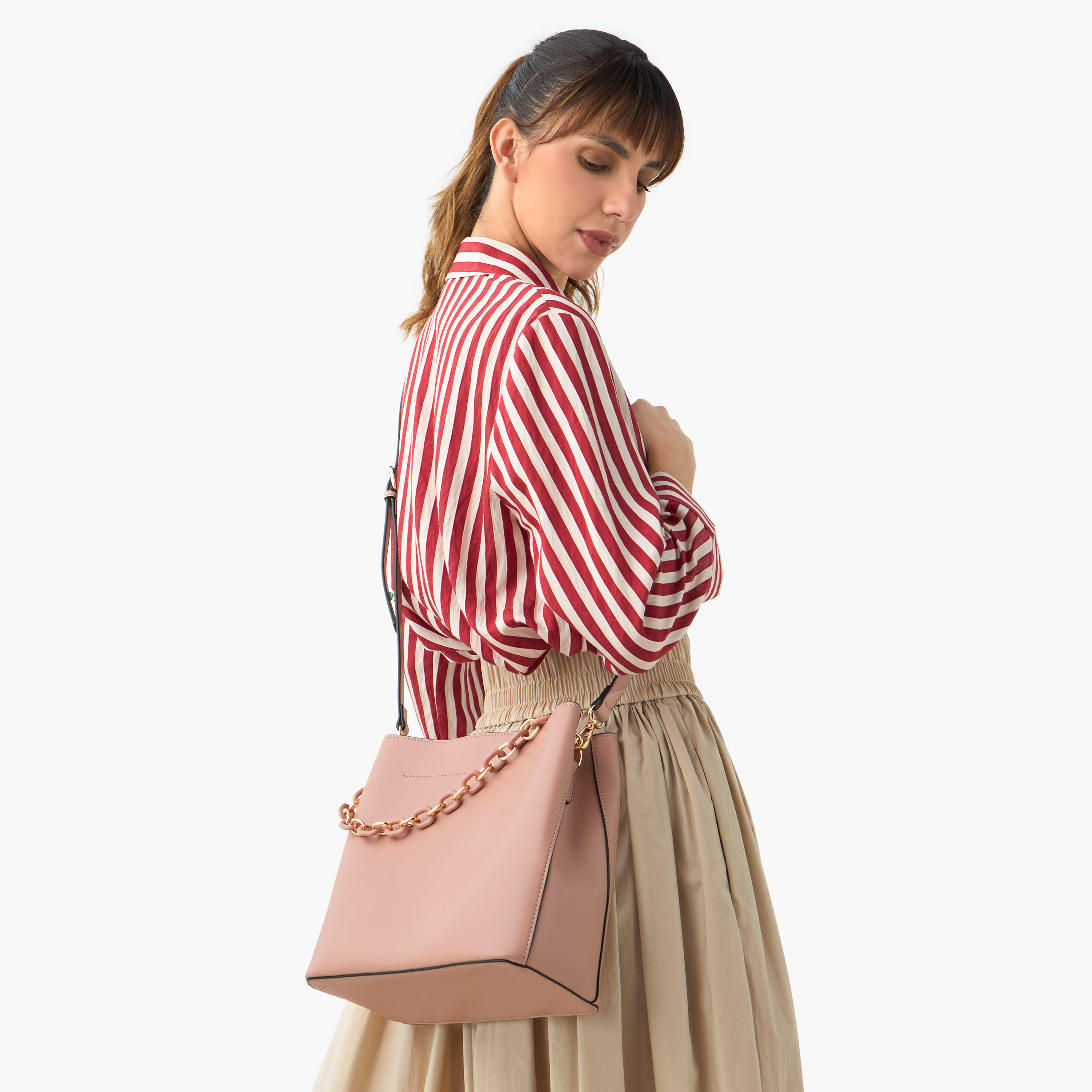 Adore Chain Accent Tote Bag with Double Handle and Zip Closure-women-bagsandwallets-handbags-image-4