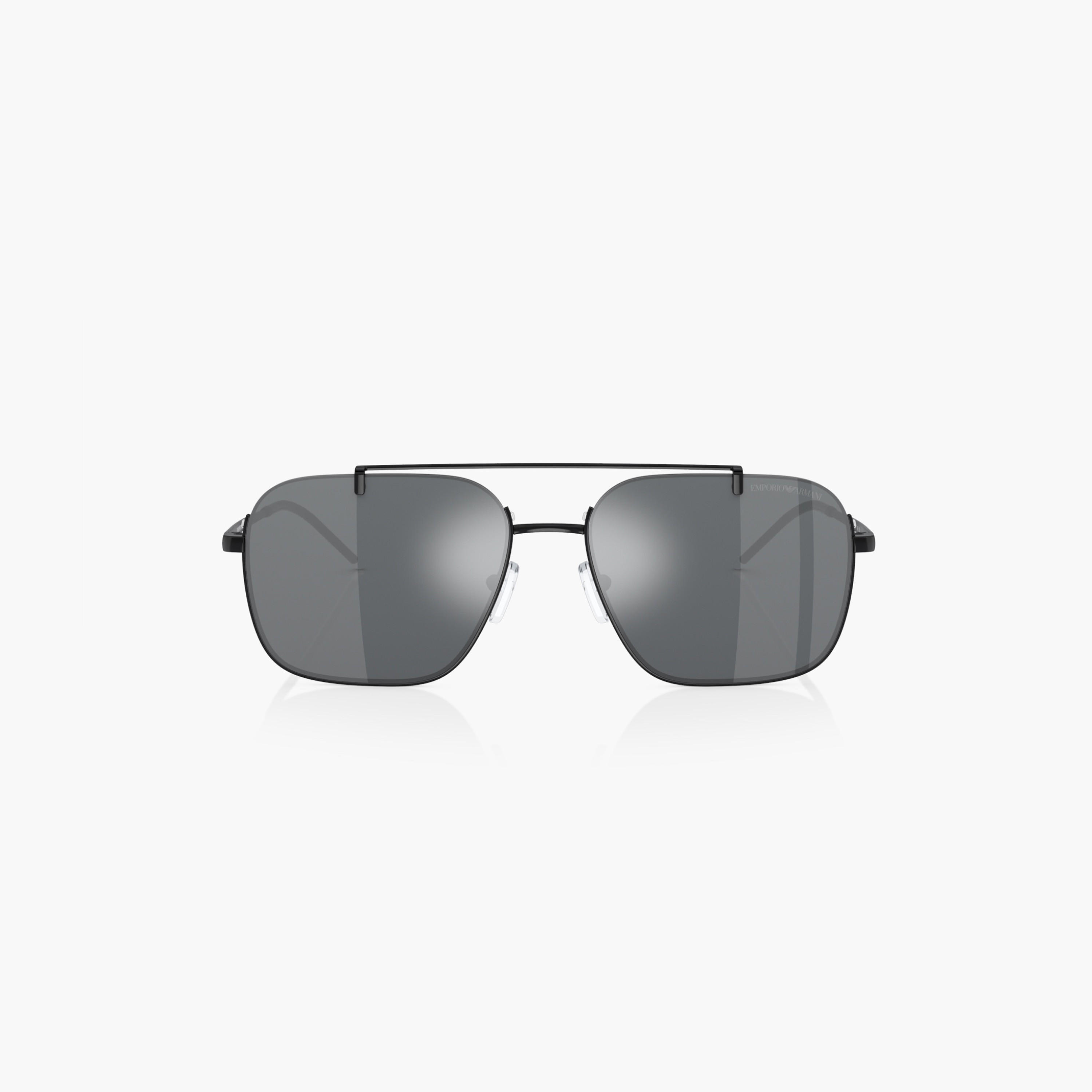 نظارة شمسية ويفارير بإطار كامل بلون خفيف ووسادة أنف من إمبوريو أرماني-men-sunglasses-image-5