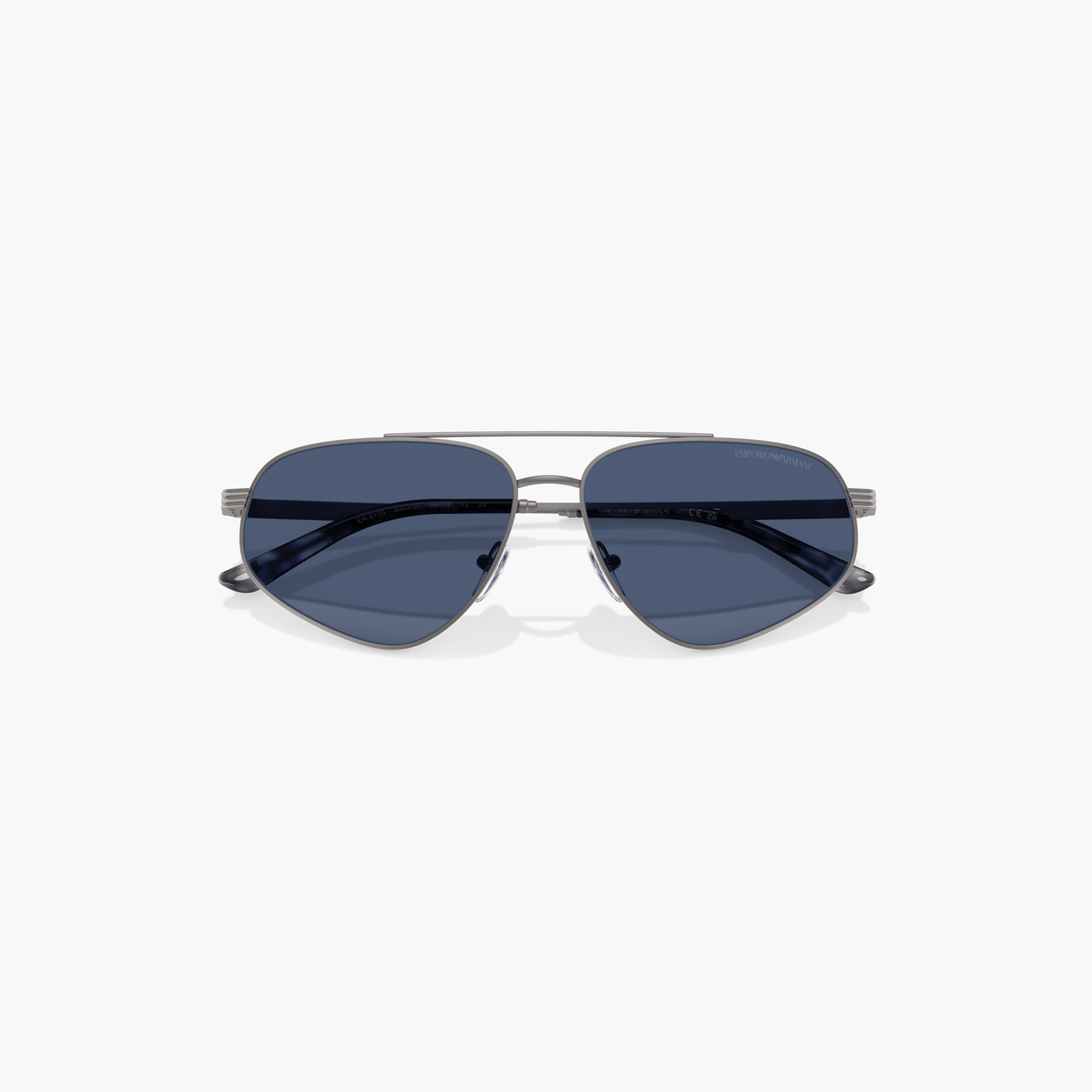 نظارة شمسية أفياتور ملونة بوسادات أنف وإطار كامل من إمبوريو أرماني-men-sunglasses-image-2