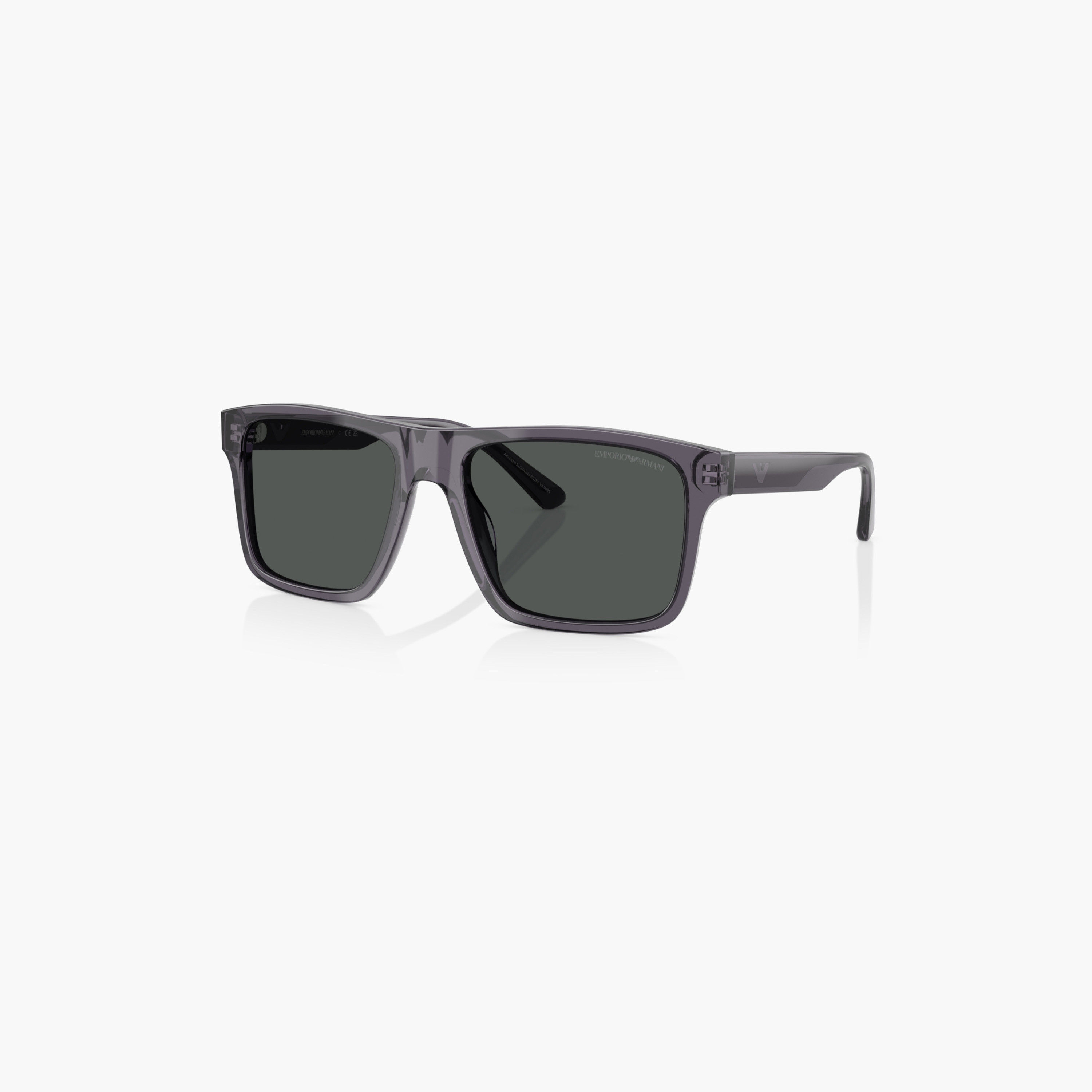 نظارة شمسية ويفارير بعدسات ملونة وإطار كامل من إمبوريو أرماني-men-sunglasses-image-1