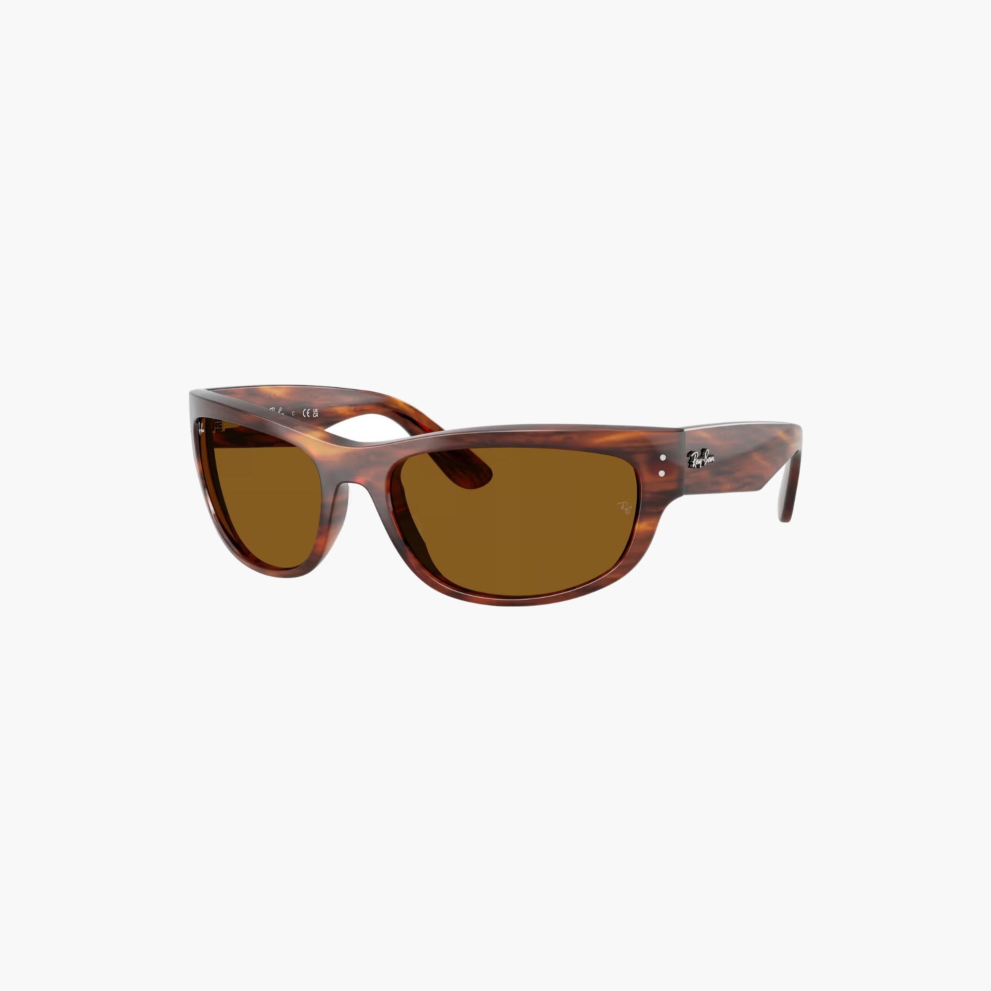 Ray-Ban Striped Havana Sunglasses UV Protection Brown Lens-men-sunglasses-image-1