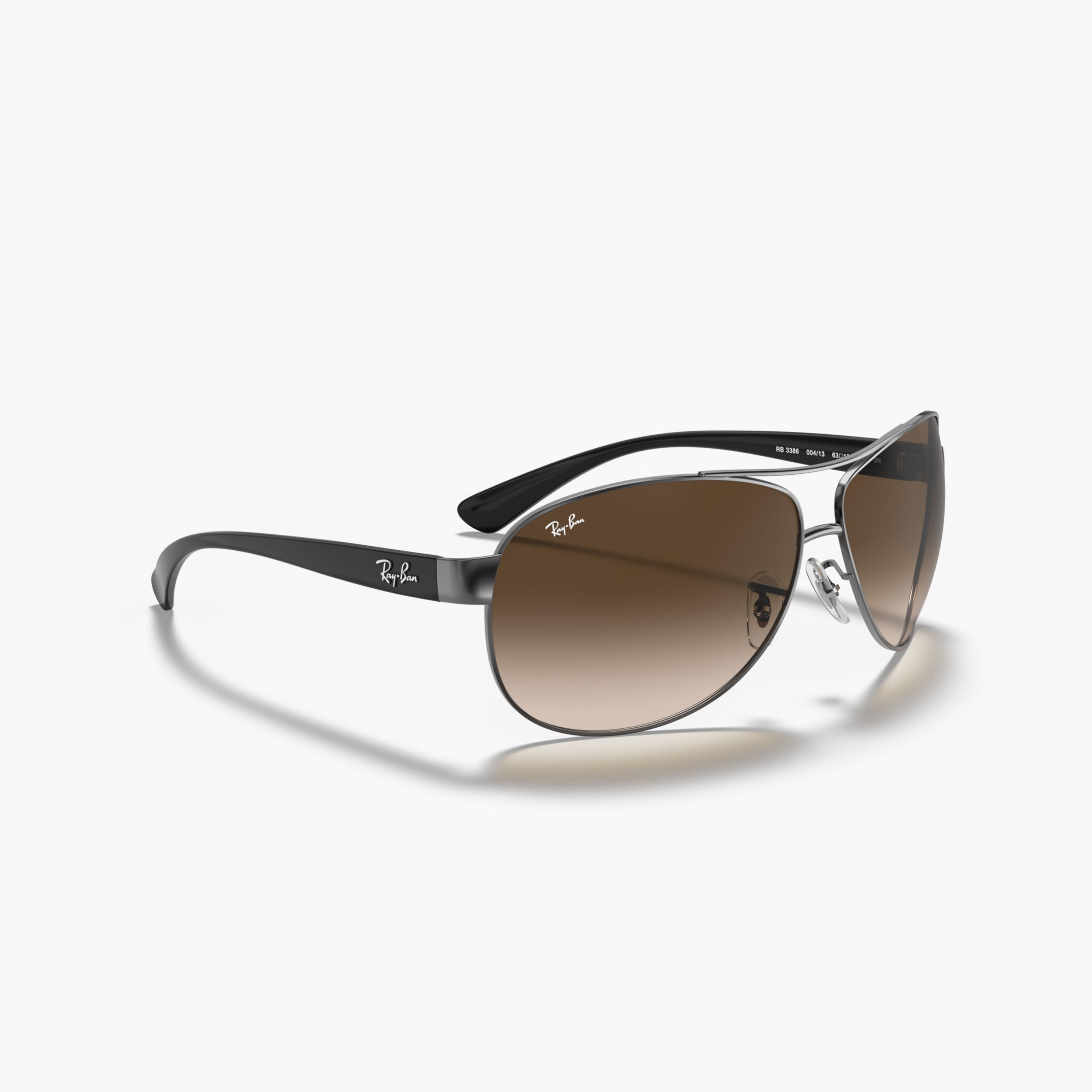 نظارة شمسية أفياتور بإطار كامل ووسادات أنف جونميتال من راي بان-men-sunglasses-image-3