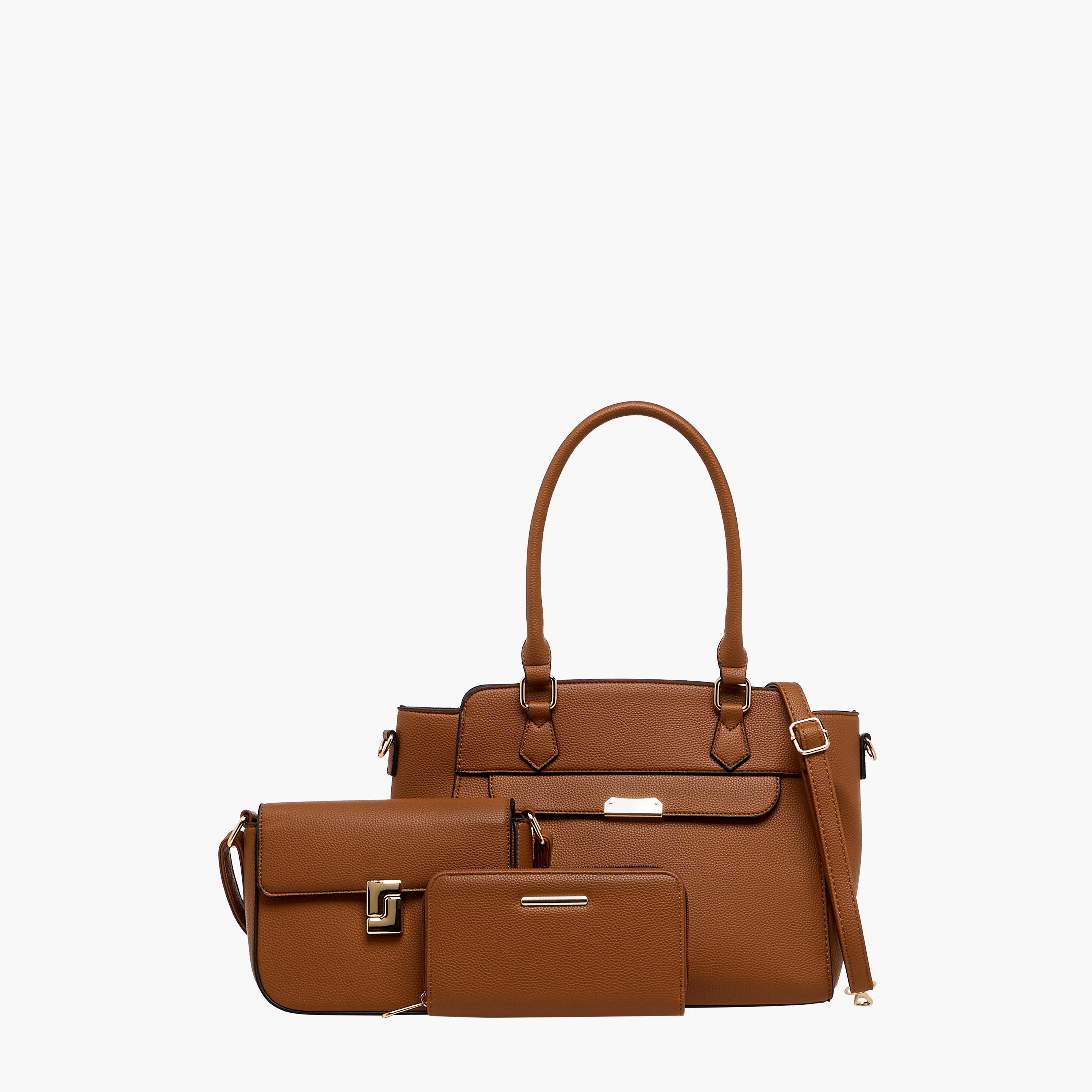 Sasha Textured 3-Piece Bag Set-women-bagsandwallets-handbags-image-1