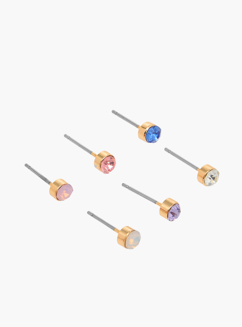 Embellished Stud Earrings with Pushback Closure - Set of 6-women-watchesandjewellery-jewellery-earrings-image-2