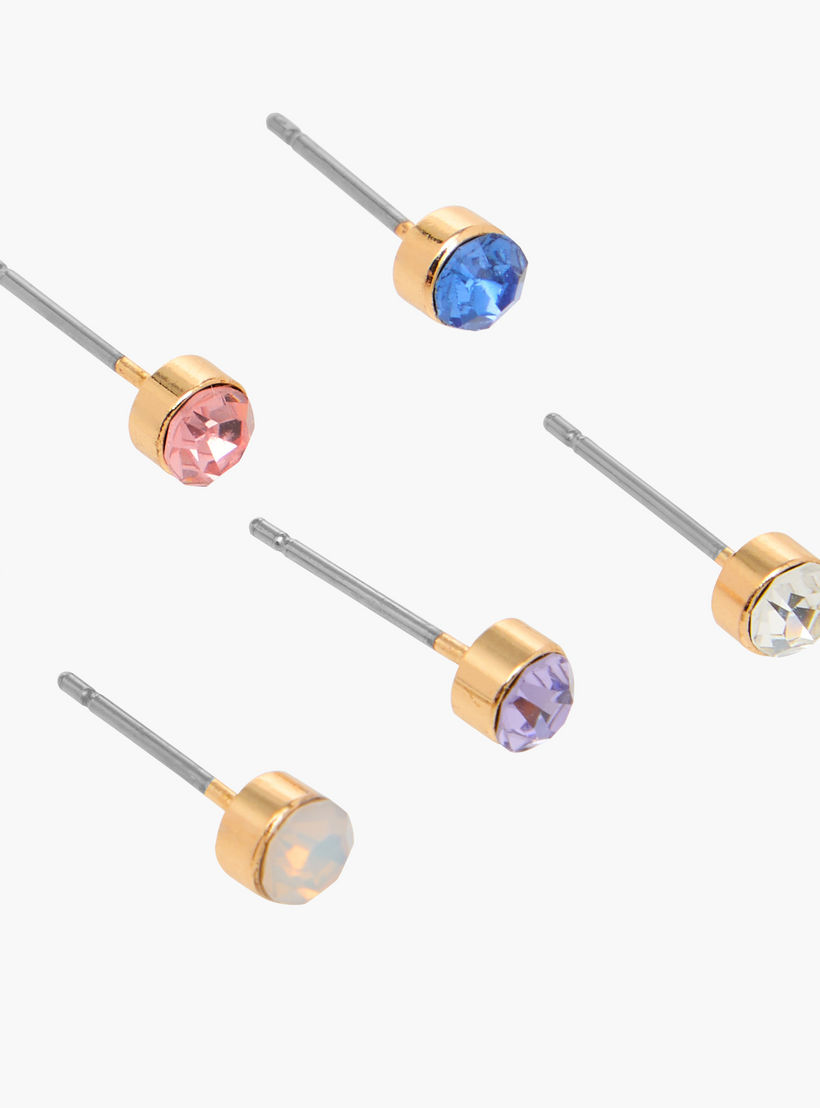 Embellished Stud Earrings with Pushback Closure - Set of 6-women-watchesandjewellery-jewellery-earrings-image-3