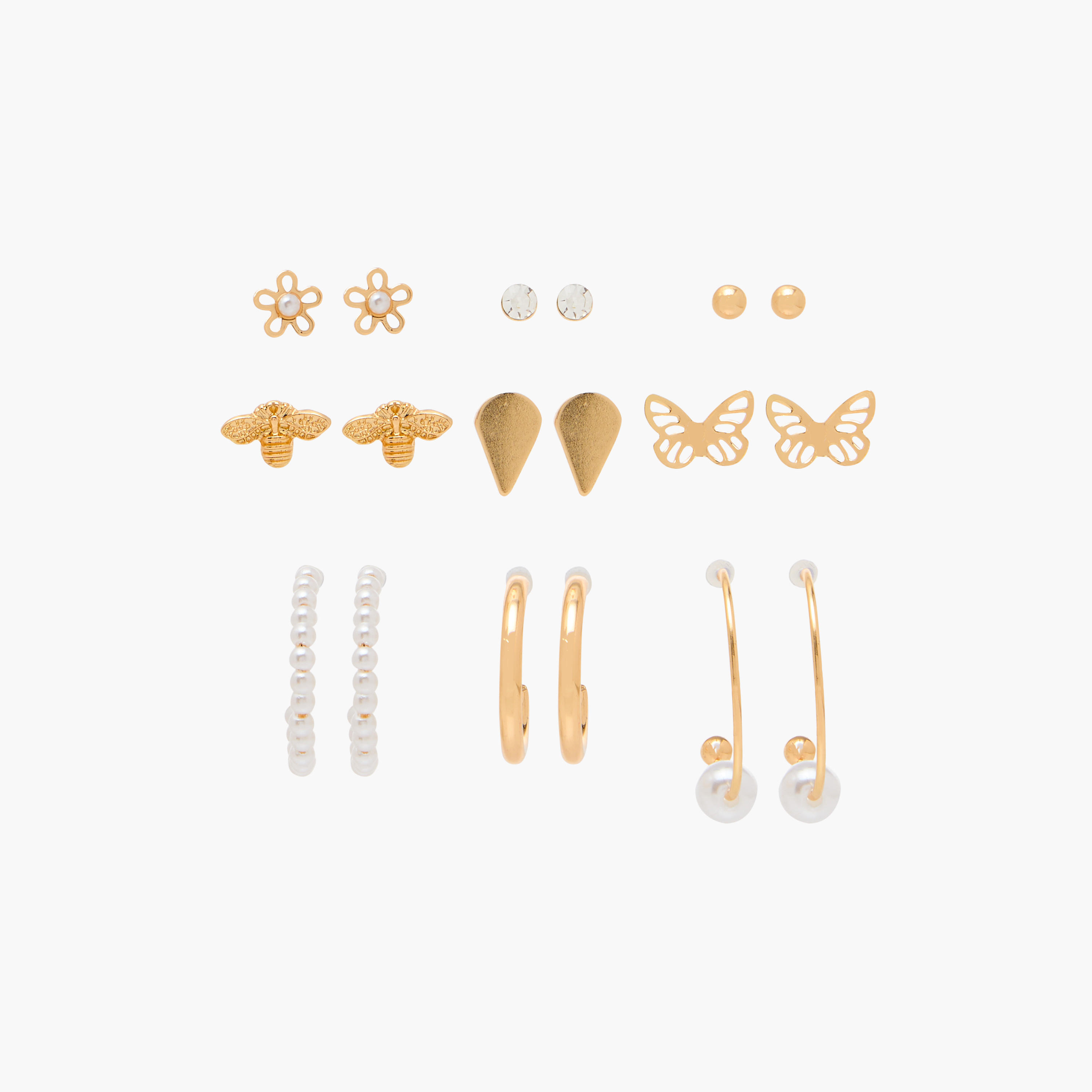 Assorted Earrings with Pushback Closure - Set of 9-women-watchesandjewellery-jewellery-earrings-image-1