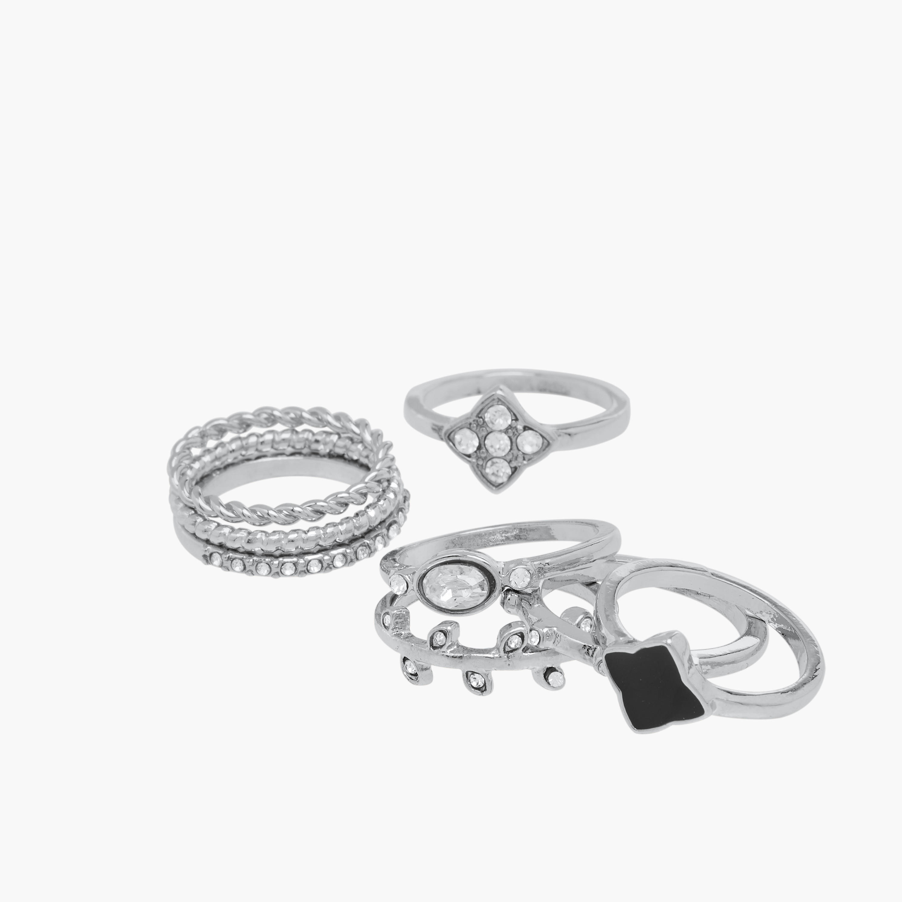 Embellished 8-Piece Ring Set - L-XL-women-watchesandjewellery-jewellery-rings-image-2