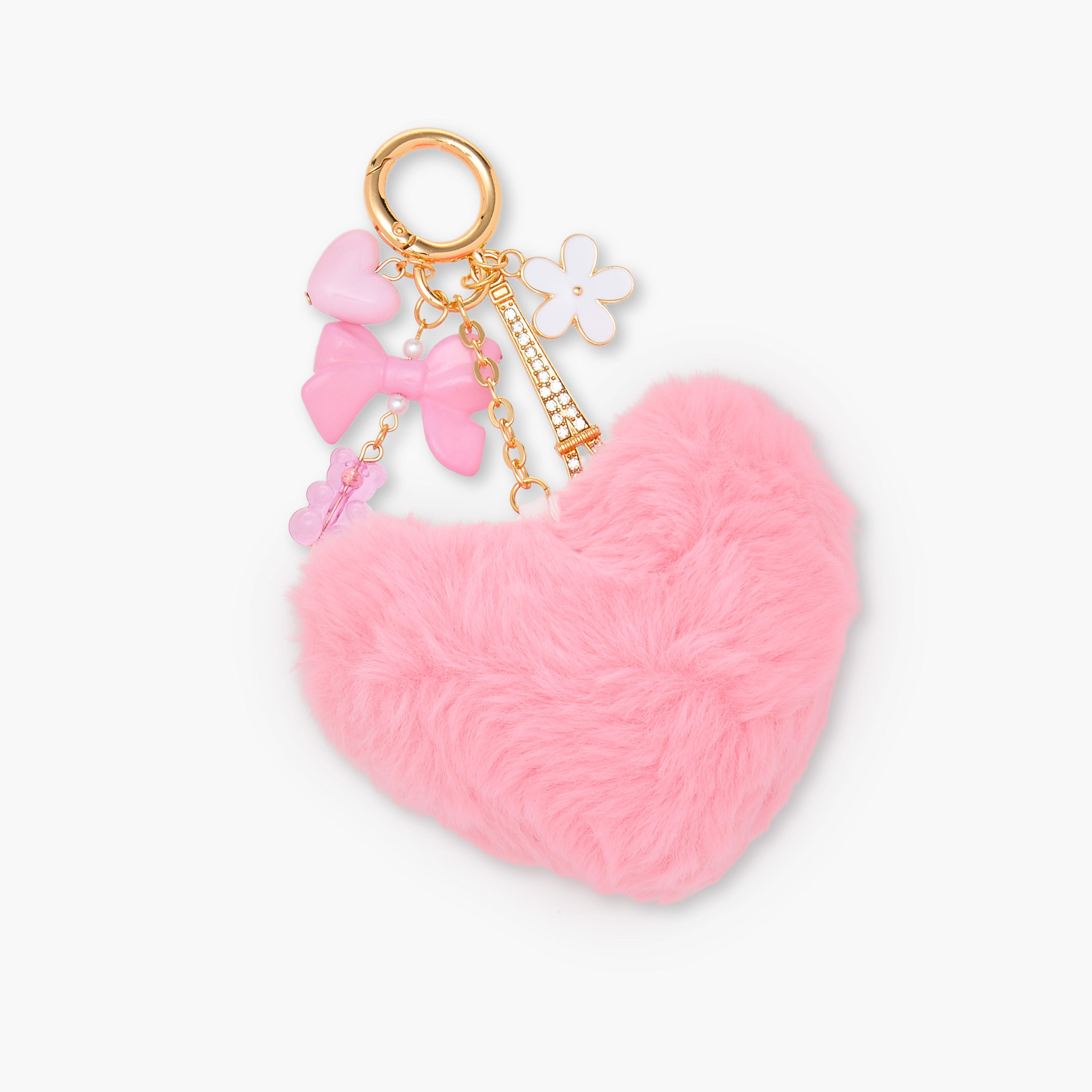 Heart Plush Keychain with Charms-girls-accessories-keyringsandbagcharms-image-2