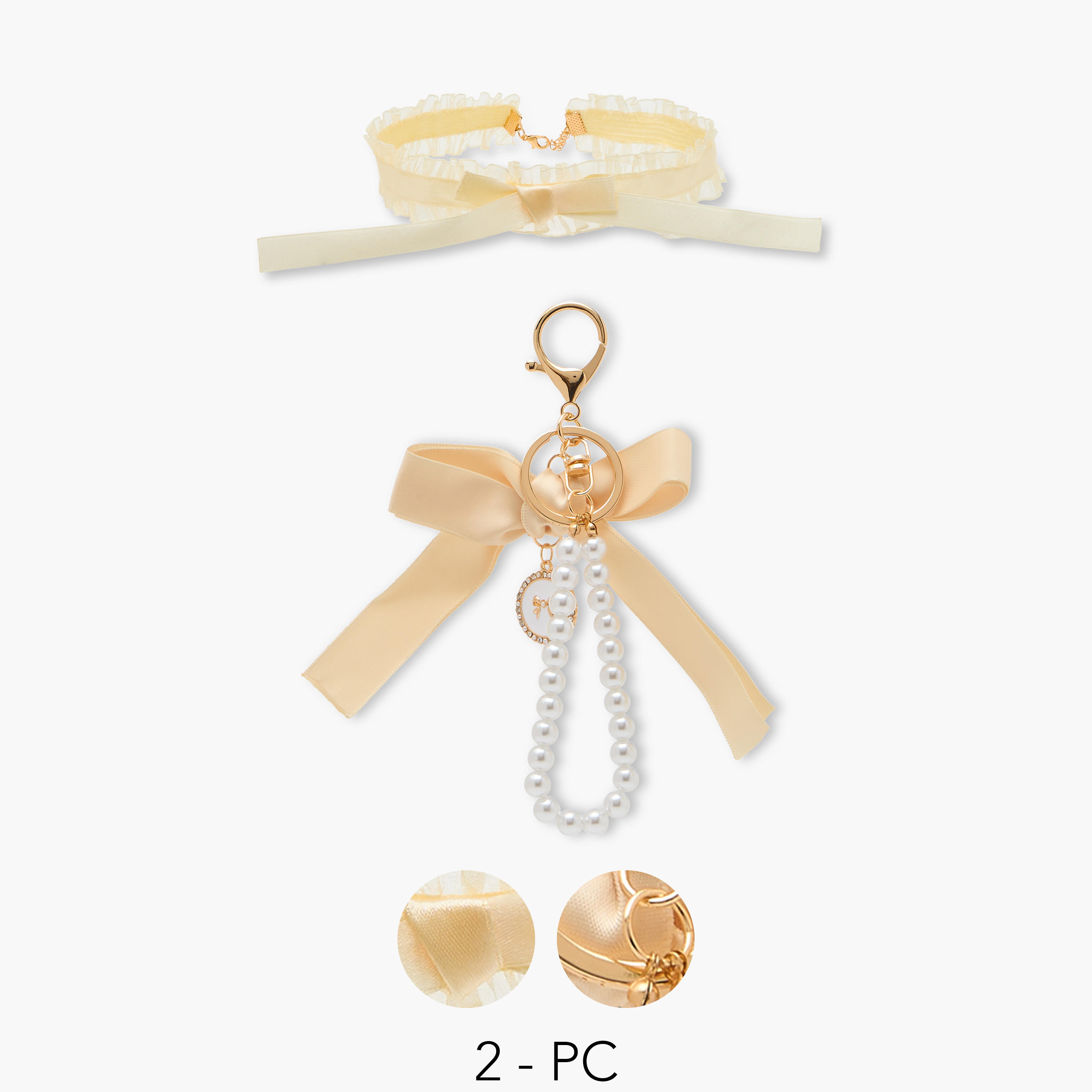 Bow Accent Choker with Charm Keyring-girls-accessories-keyringsandbagcharms-image-1