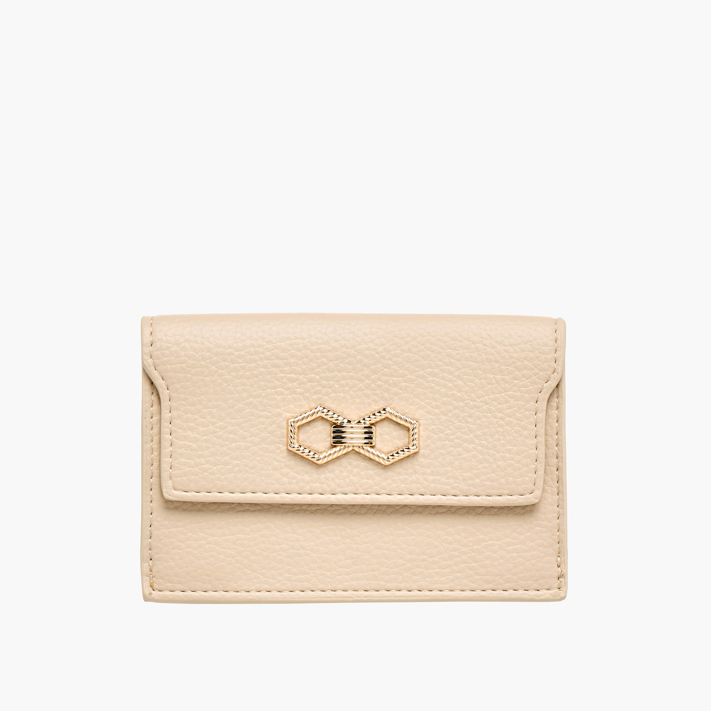 Sasha Textured Wallet with Button Closure-women-bagsandwallets-wallets-image-1