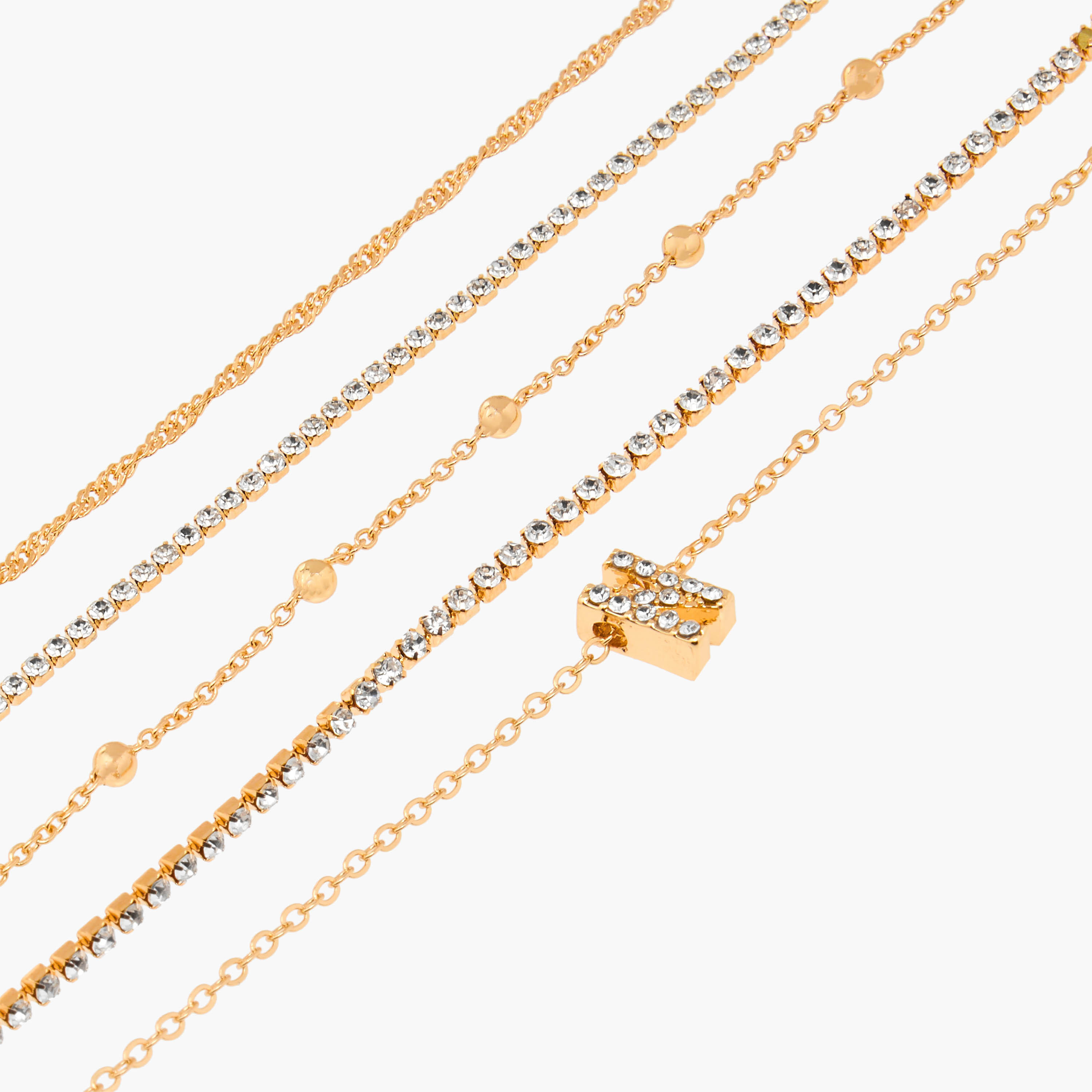 أساور سلسلة متنوعة بمشبك إغلاق - طقم من 5 قطع-women-watchesandjewellery-jewellery-banglesandbracelets-image-12