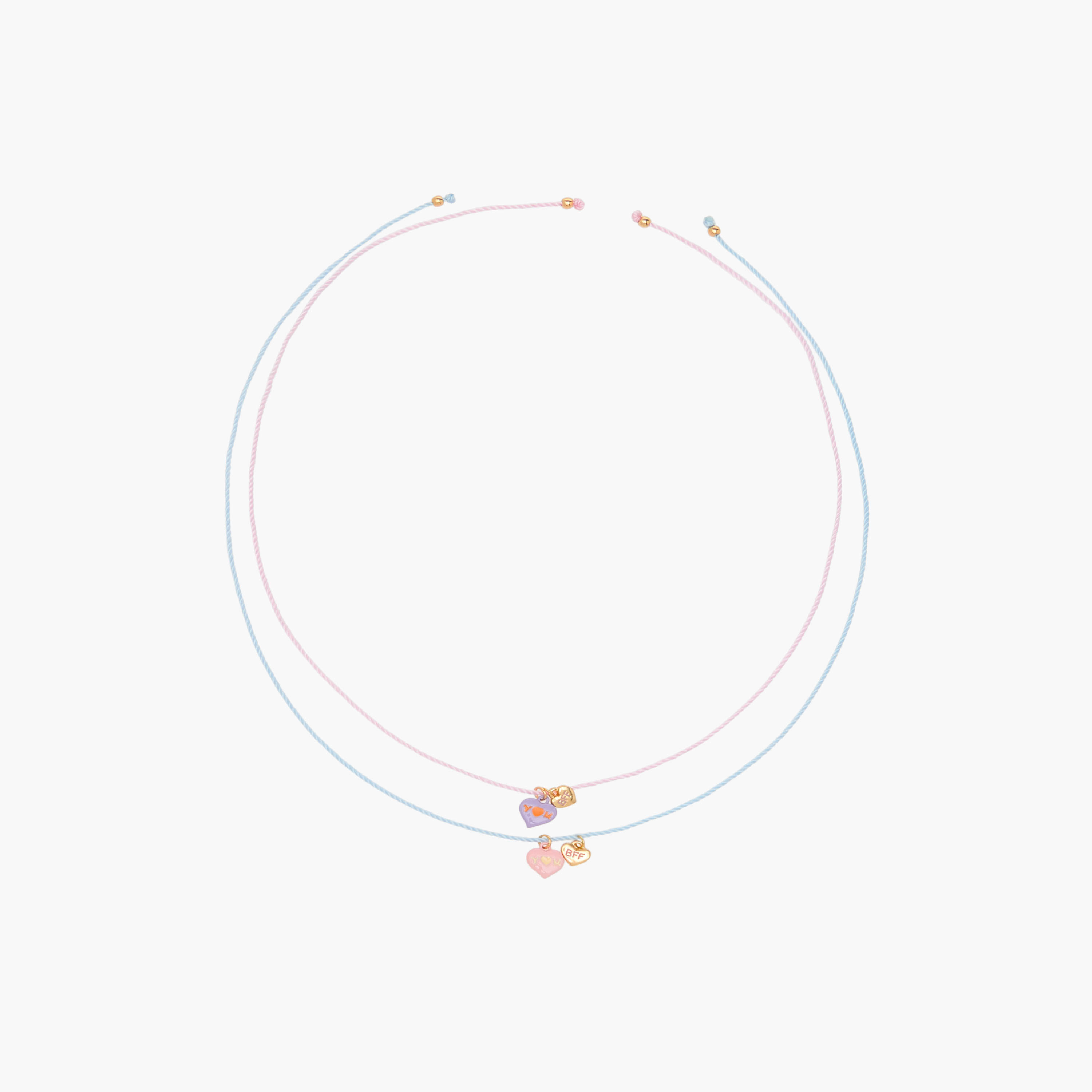 عقد بدلاية قلب أفضل أصدقاء إلى الأبد مع مشبك إغلاق - طقم من قطعتين-women-watchesandjewellery-jewellery-necklacesandpendants-image-1